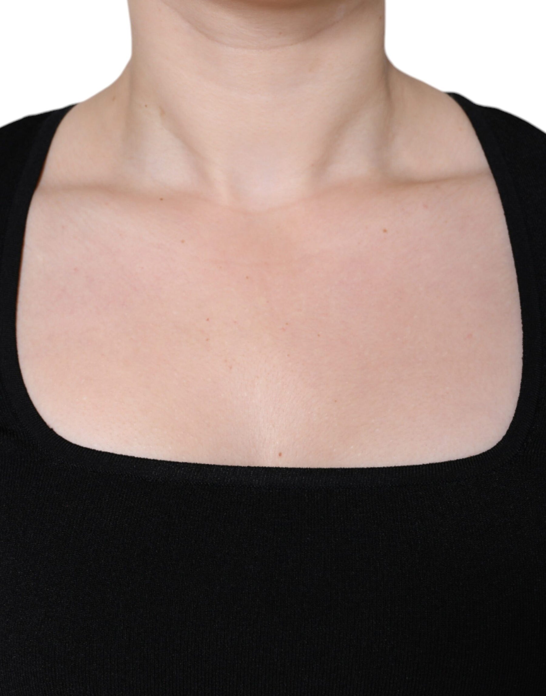 Dolce & Gabbana Black Long Sleeves Blouse Square Neck Top | Regal Royce