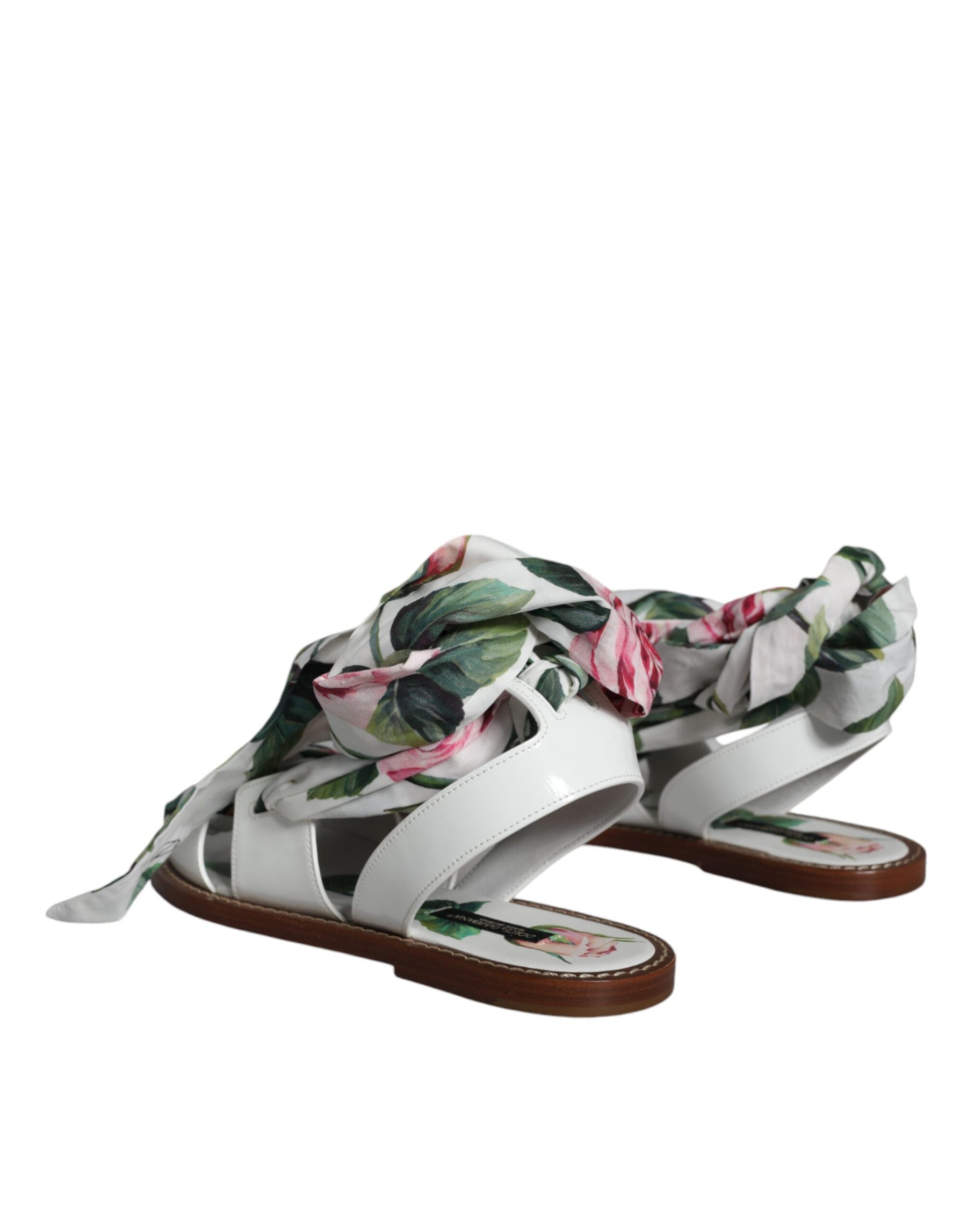 Dolce & Gabbana Multicolor Floral Print Ankle Wrap Sandals Shoes | Regal Royce
