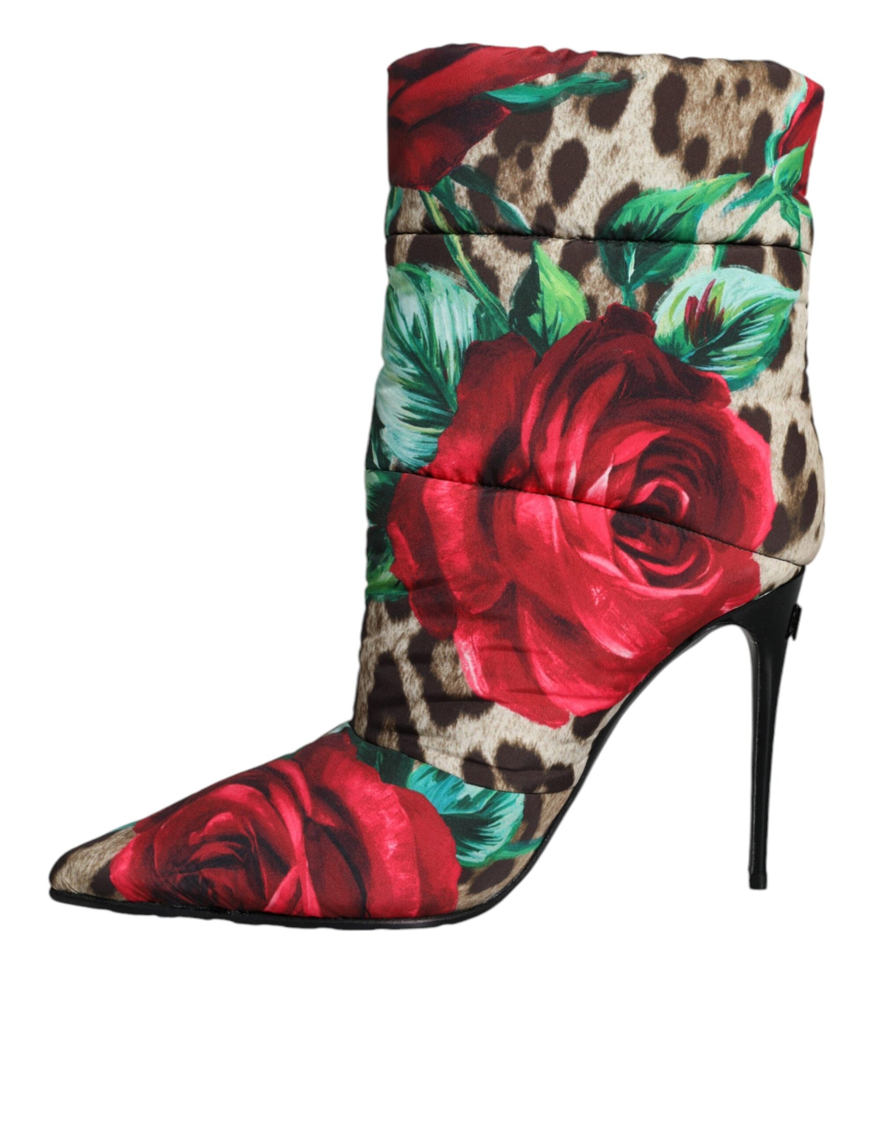 Dolce & Gabbana Multicolor Leopard Rose Mid Calf Boots Shoes | Regal Royce