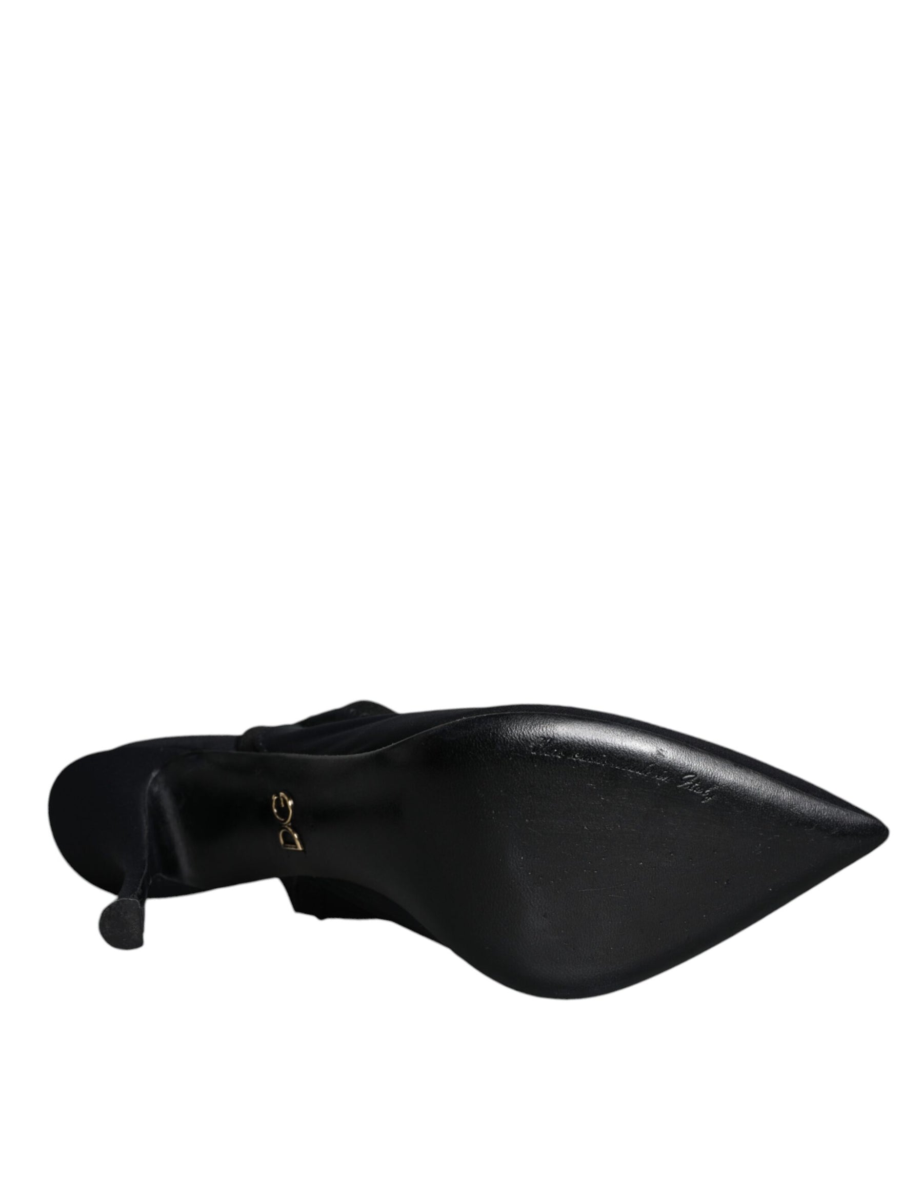 Dolce & Gabbana Black Jersey Stretch Heels Slingback Shoes | Regal Royce
