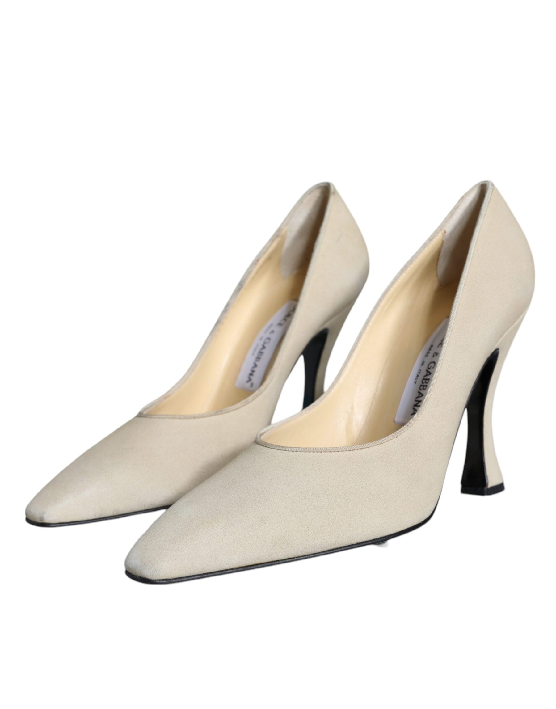 Dolce & Gabbana Beige Suede Leather High Heels Pumps Shoes | Regal Royce