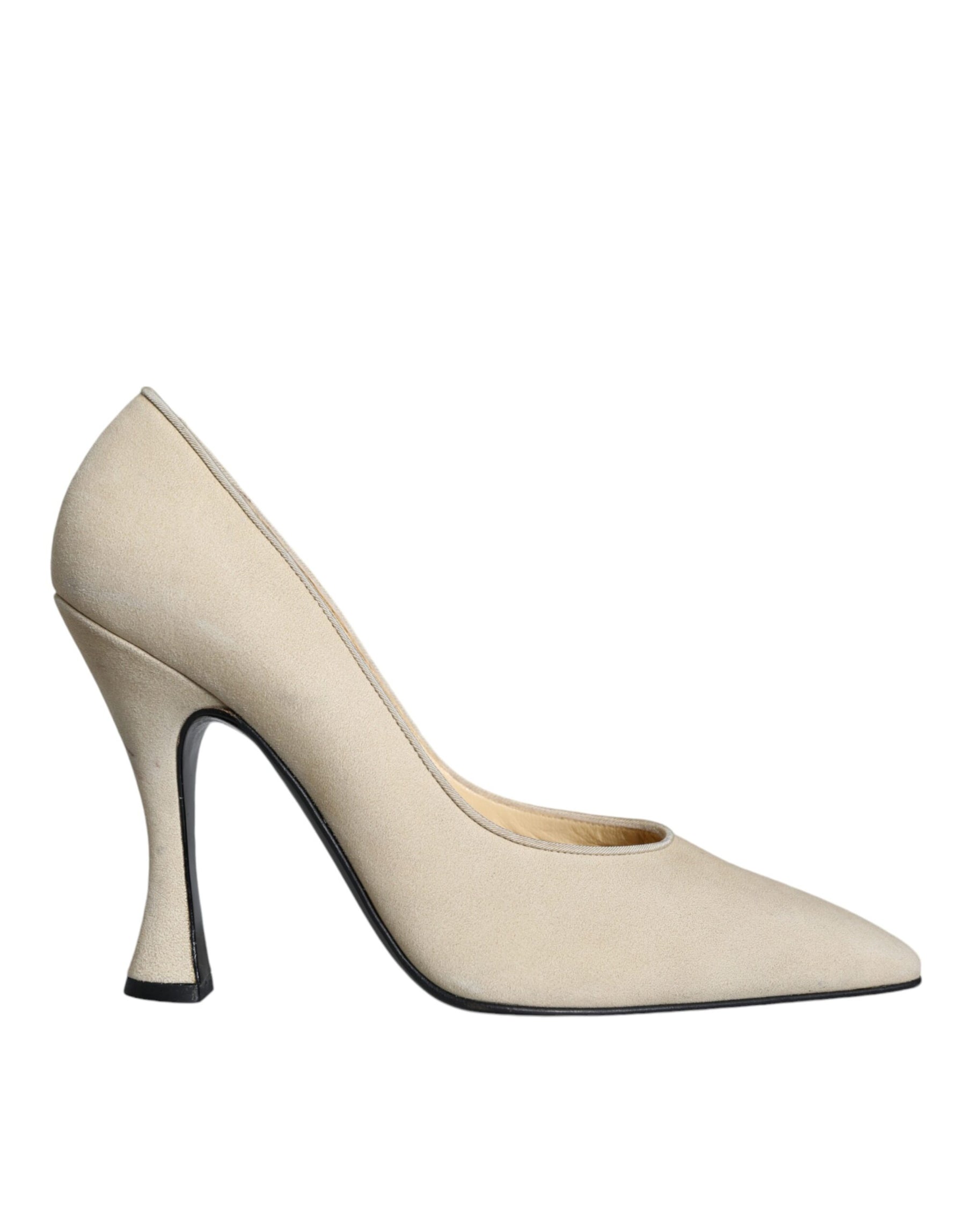 Dolce & Gabbana Beige Suede Leather High Heels Pumps Shoes | Regal Royce