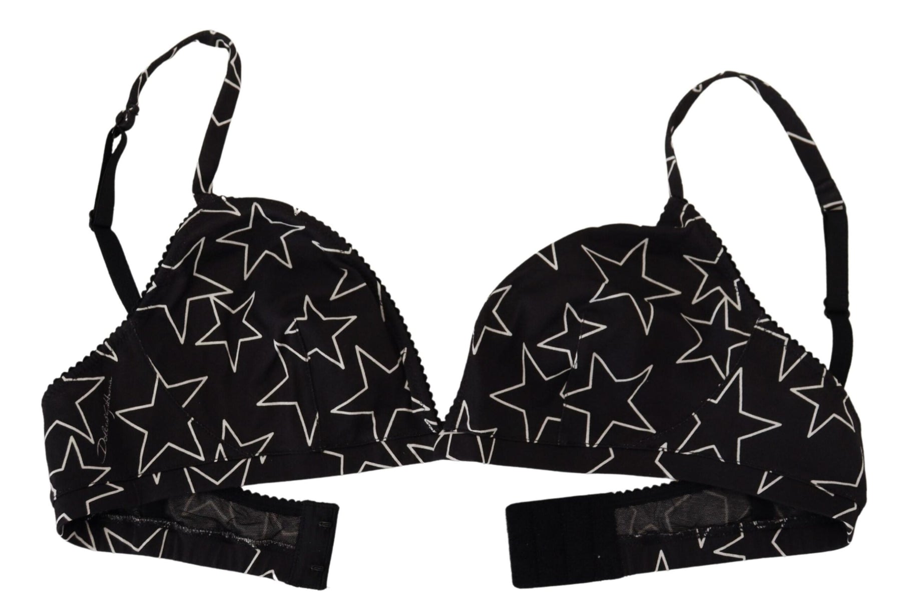 Dolce & Gabbana Black Millennials Star Non Wire Cotton Bra Underwear | Regal Royce