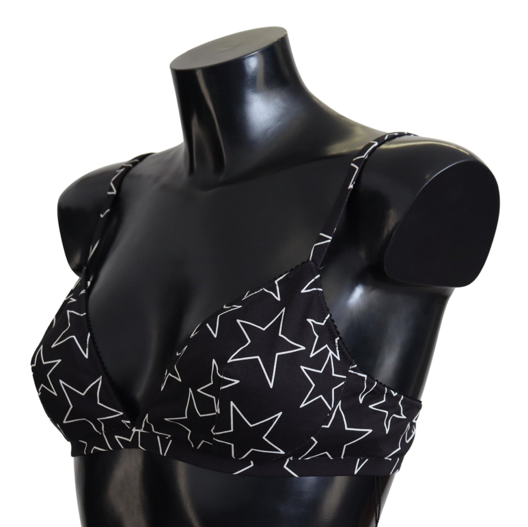 Dolce & Gabbana Black Millennials Star Non Wire Cotton Bra Underwear | Regal Royce