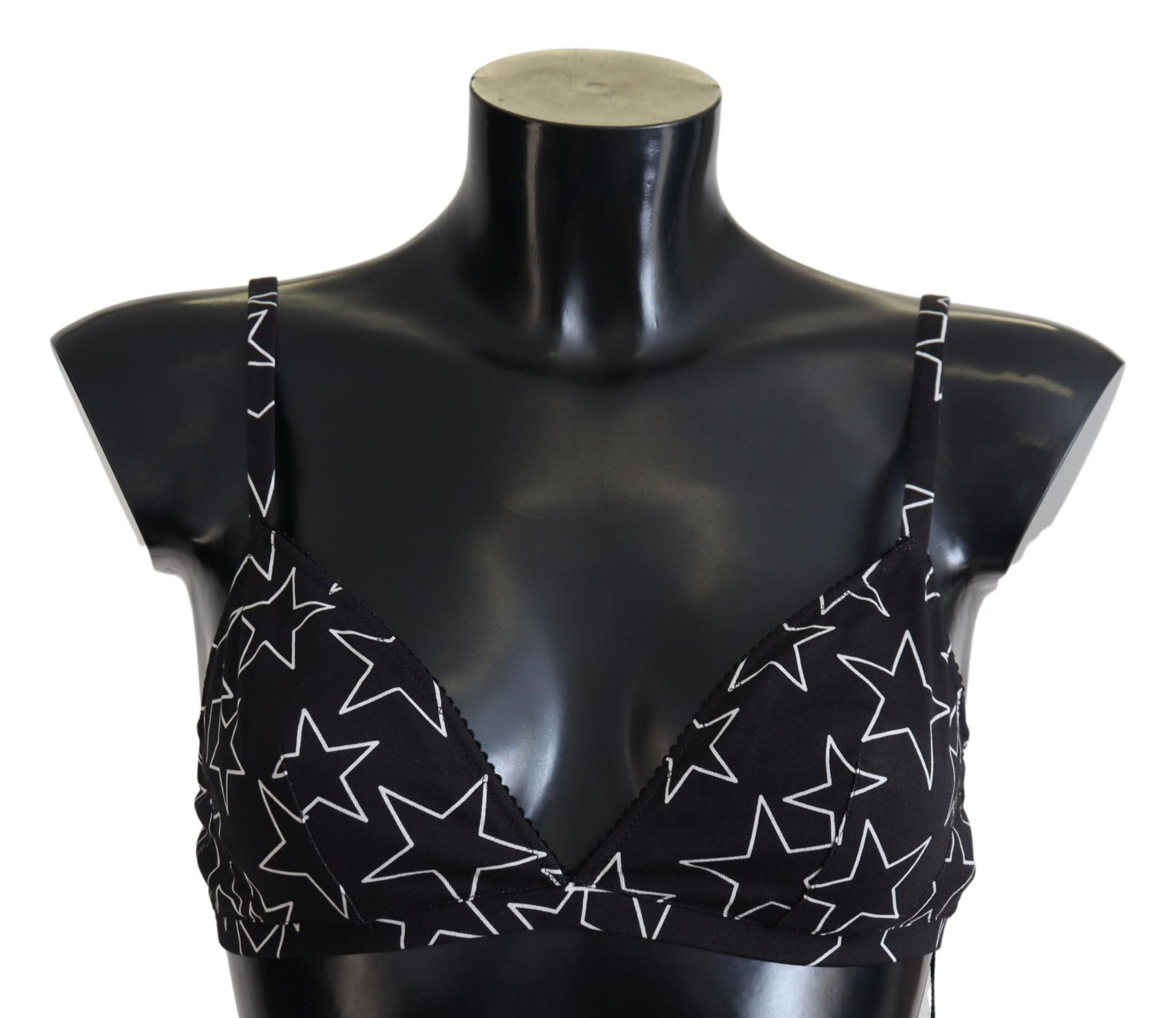 Dolce & Gabbana Black Millennials Star Non Wire Cotton Bra Underwear | Regal Royce