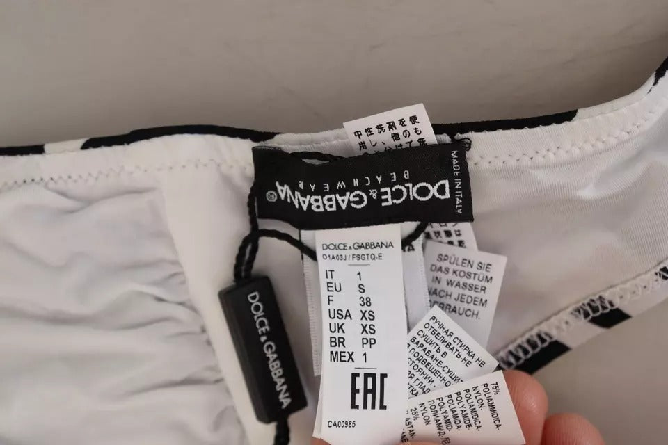 Dolce & Gabbana Black White Zebra Bandeau Swimwear Bikini Top | Regal Royce