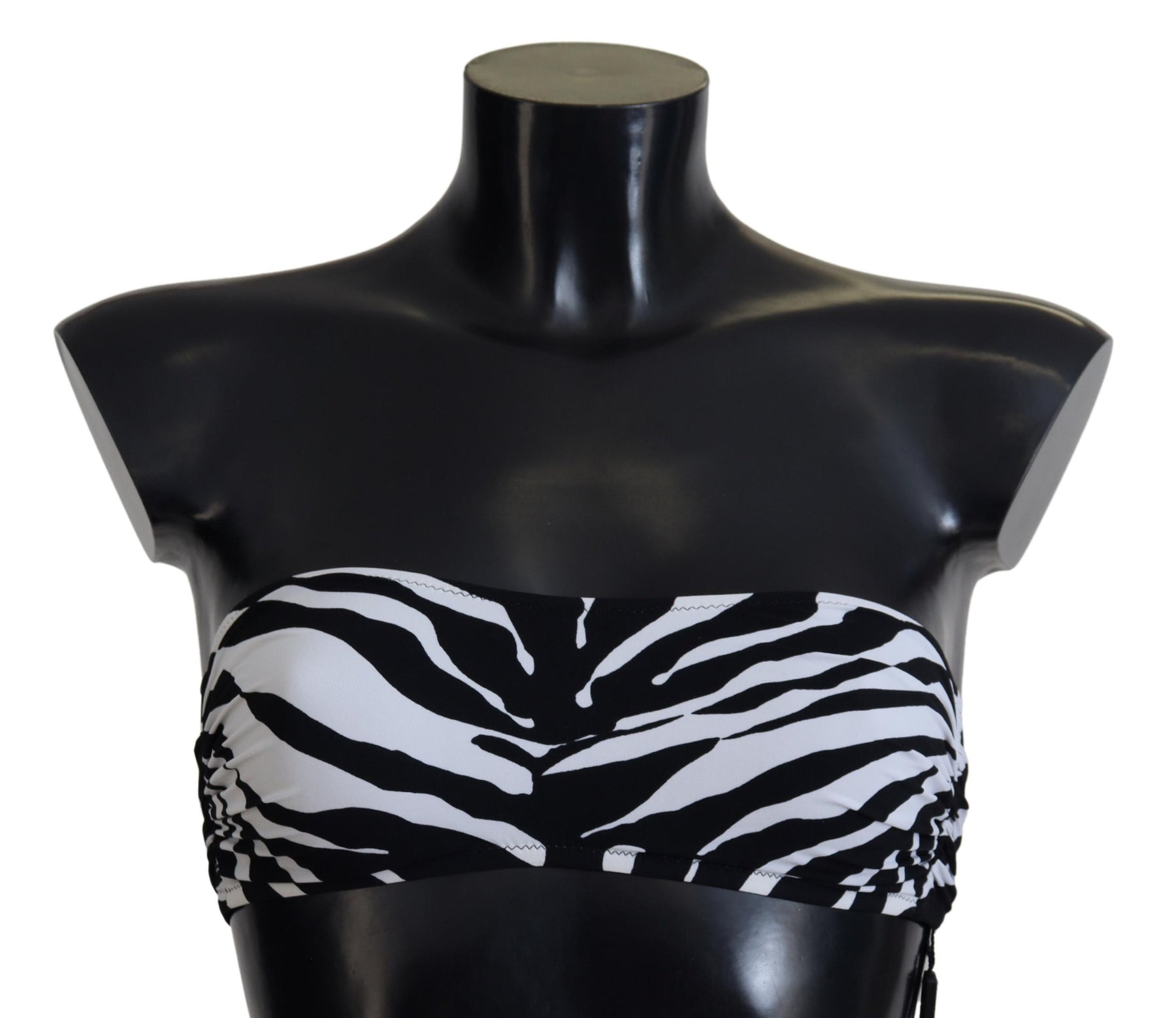 Dolce & Gabbana Black White Zebra Bandeau Swimwear Bikini Top | Regal Royce