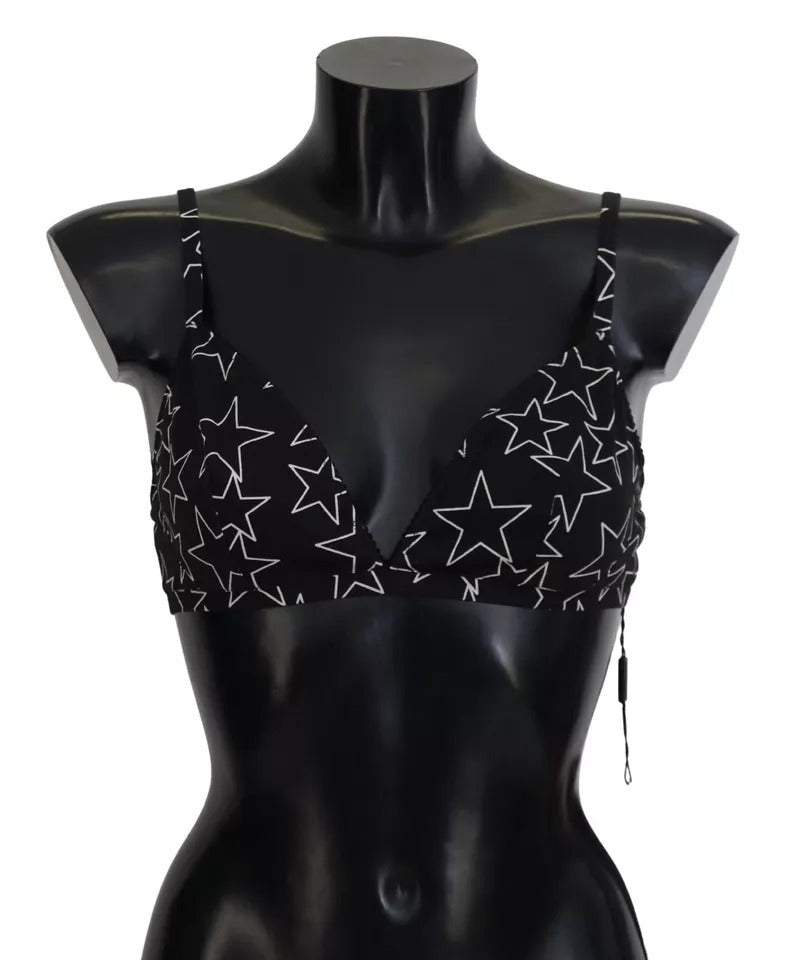 Dolce & Gabbana Black Millennials Star Non Wire Cotton Bra Underwear | Regal Royce