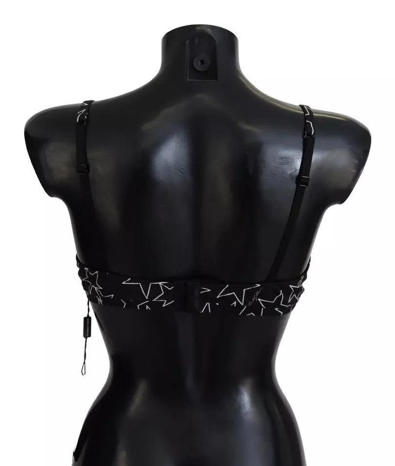 Dolce & Gabbana Black Millennials Star Non Wire Cotton Bra Underwear | Regal Royce