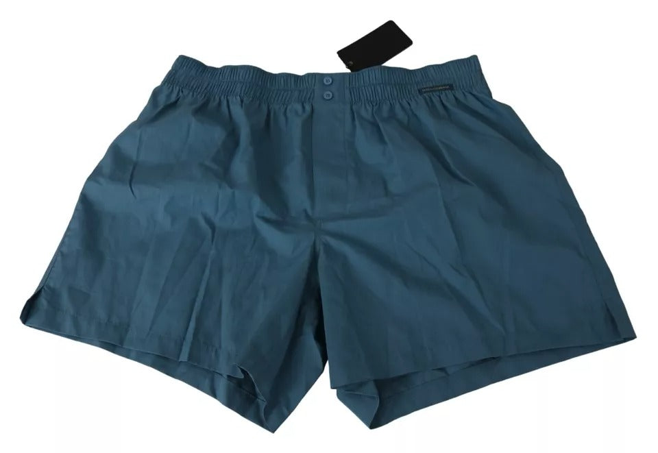 Dolce & Gabbana Blue Cotton Regular Boxer Shorts Underwear | Regal Royce