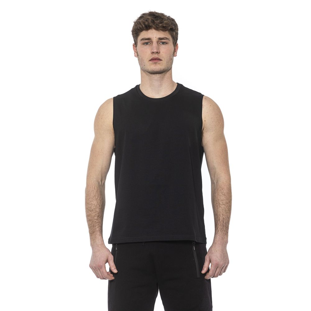Tond Black Cotton Men Tank Top | Regal Royce