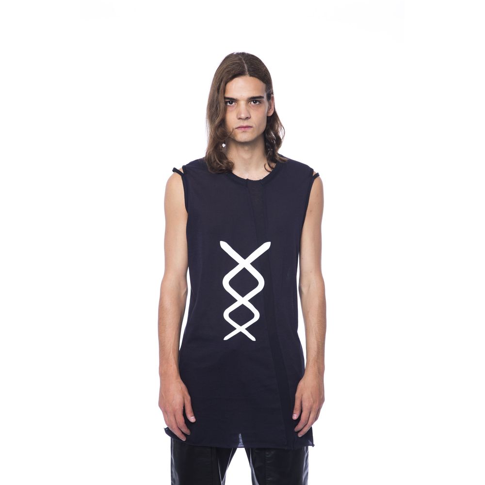Nicolo Tonetto Black Cotton Men Tank Top | Regal Royce