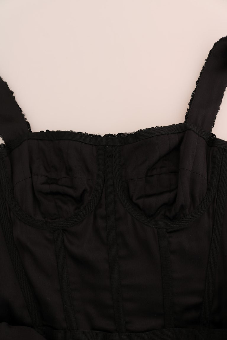 Dolce & Gabbana Black Red Polka Sequined Shift Dress | Regal Royce