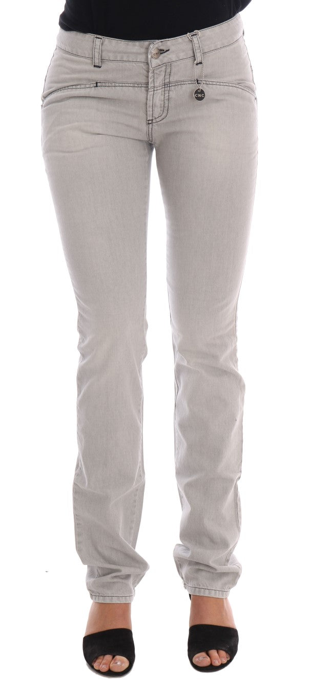 Costume National Gray Wash Cotton Slim Jeans | Regal Royce