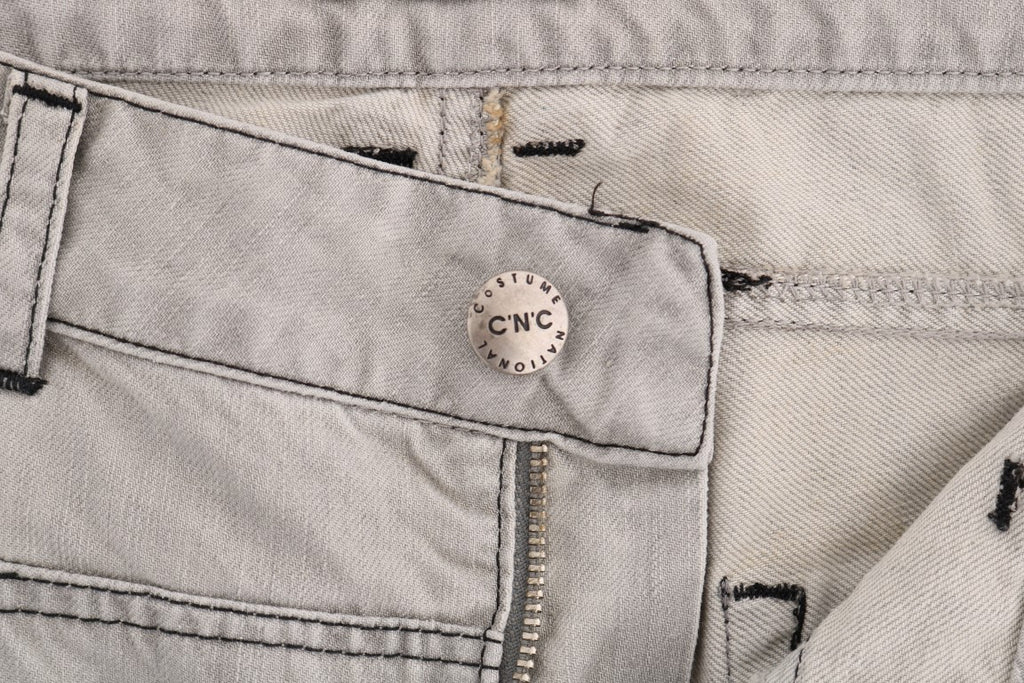 Costume National Gray Wash Cotton Slim Jeans
