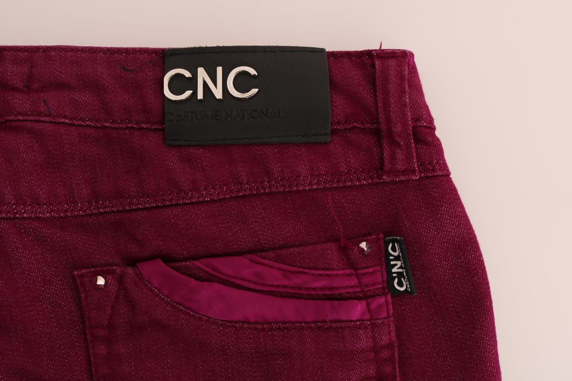 Costume National Red Wash Cotton Stretch Denim Jeans | Regal Royce