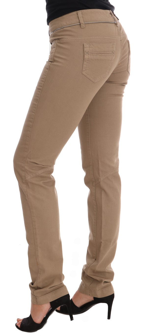 Costume National Beige Cotton Stretch Slim Fit Jeans | Regal Royce