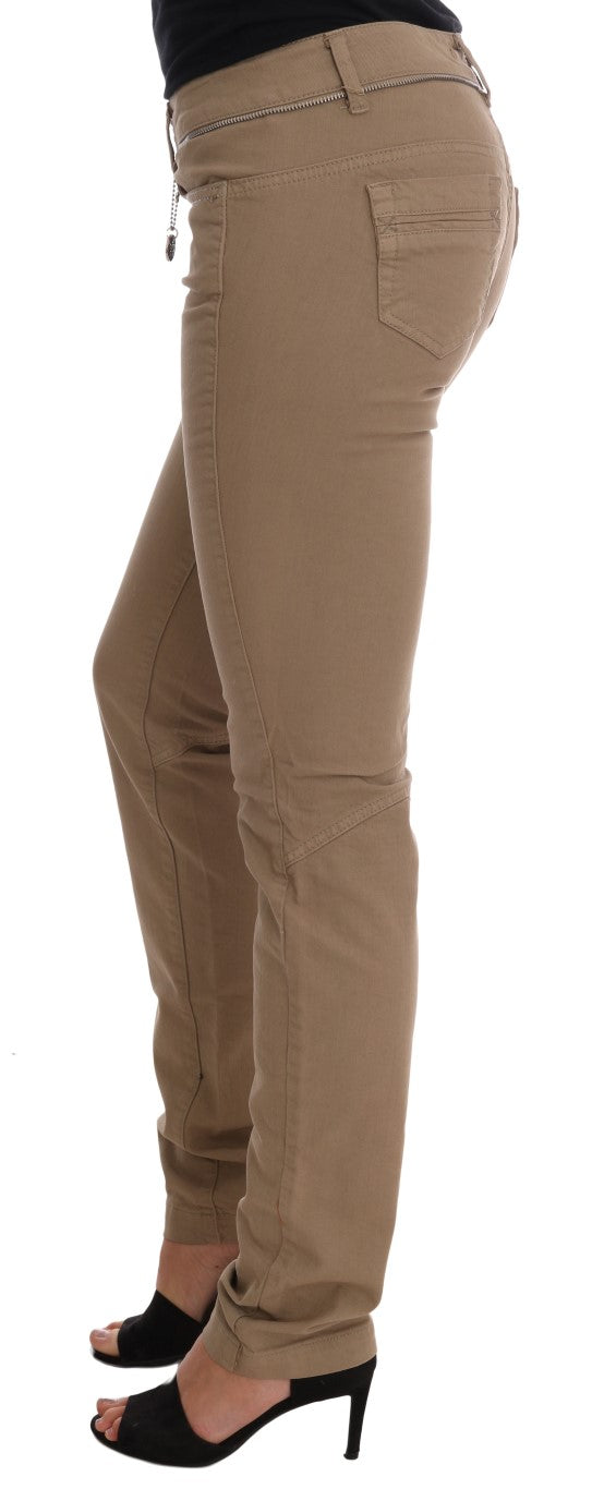 Costume National Beige Cotton Stretch Slim Fit Jeans | Regal Royce