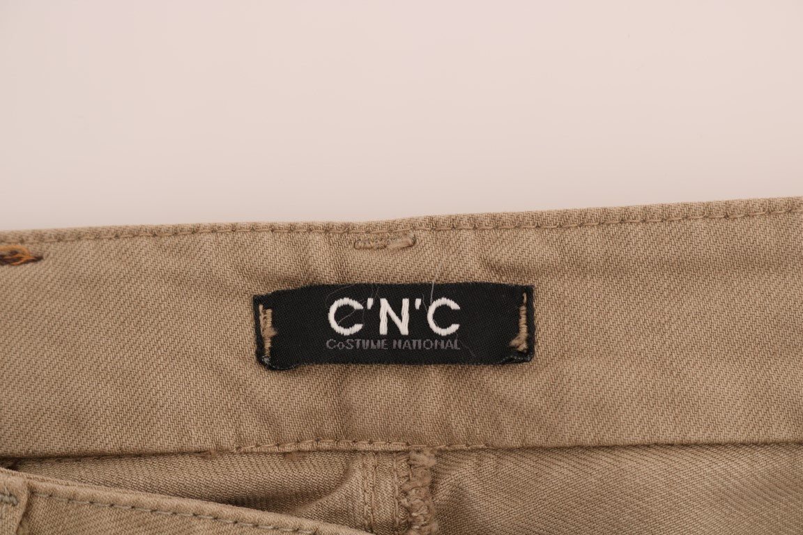 Costume National Beige Cotton Stretch Slim Fit Jeans | Regal Royce