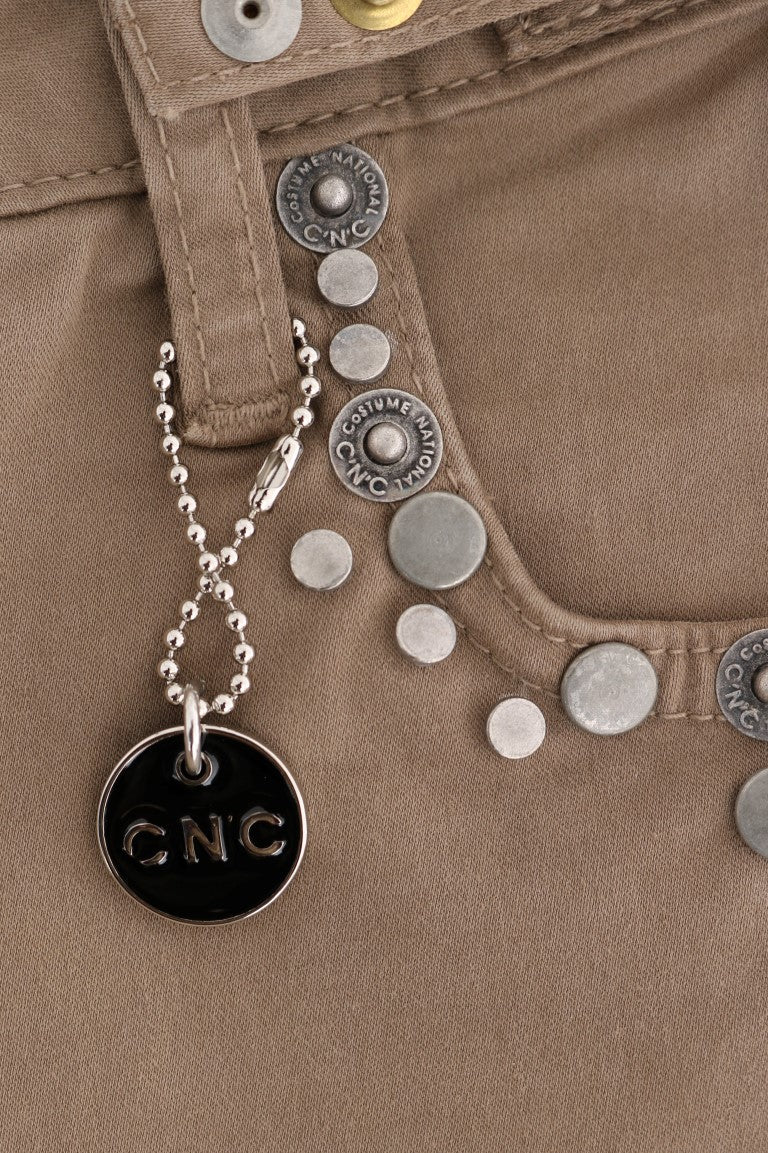 Costume National Beige Cotton Stretch Slim Fit Jeans | Regal Royce