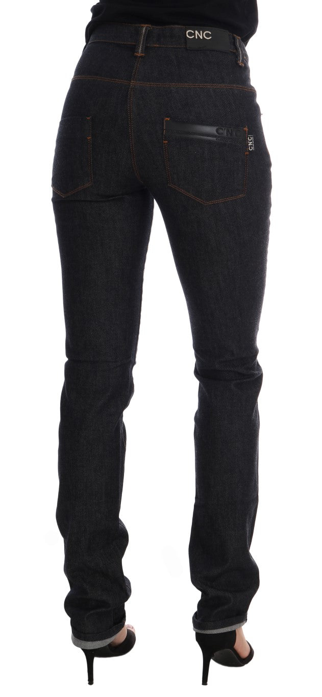 Costume National Blue Cotton Stretch Slim Fit Jeans | Regal Royce