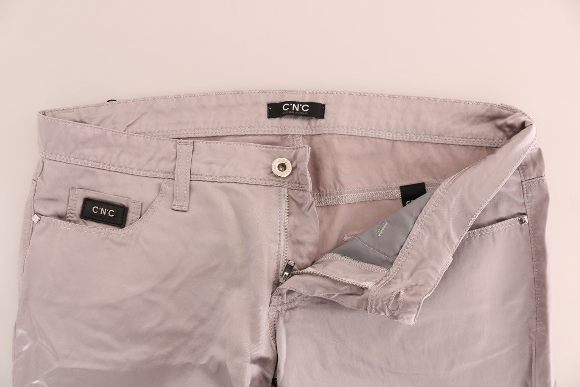 Costume National Beige Cotton Slim Fit Jeans | Regal Royce