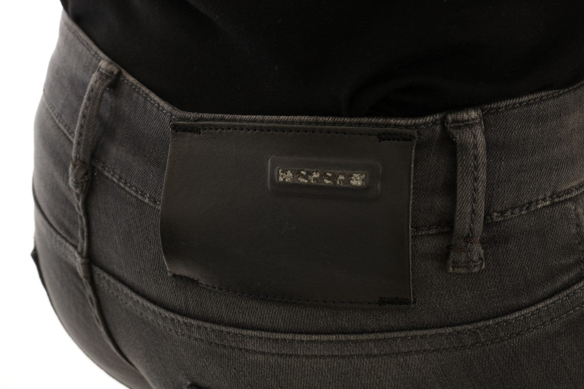 Acht Gray Cotton Slim Fit Denim Jeans | Regal Royce