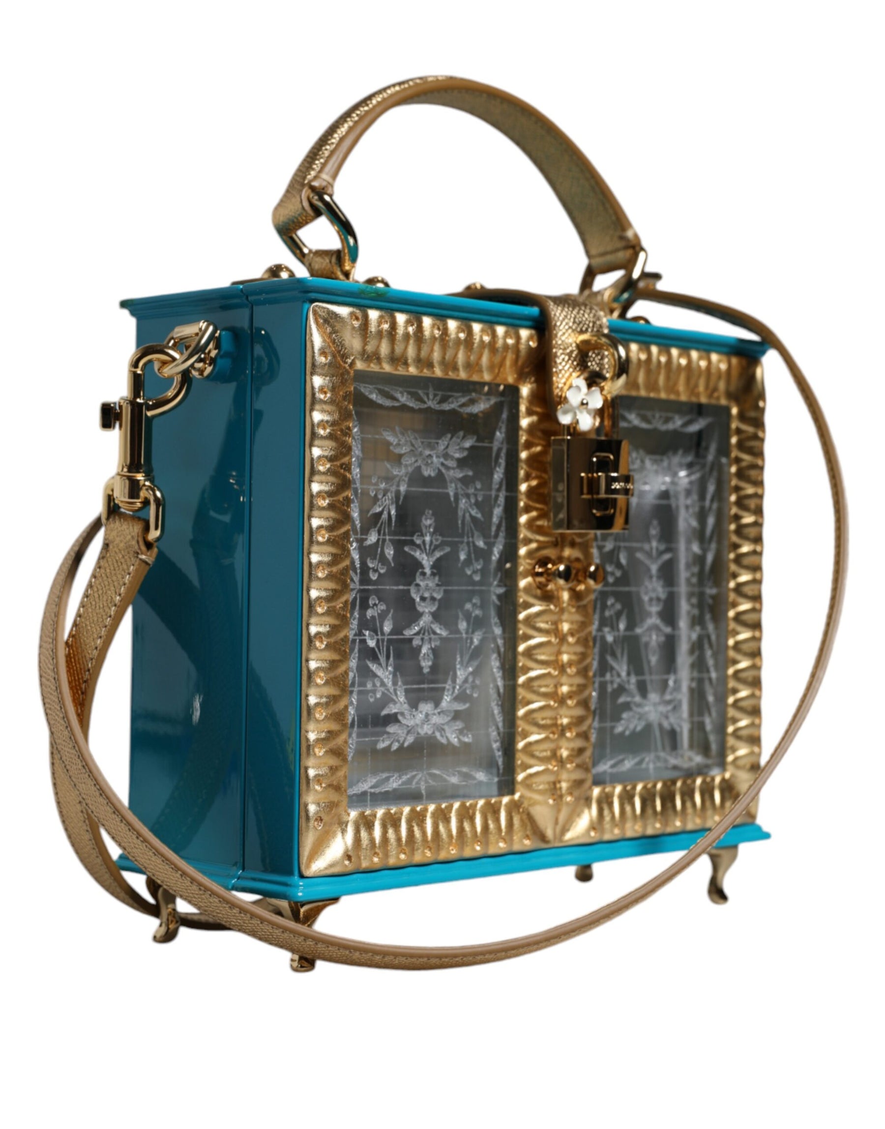 Dolce & Gabbana Multicolor Wood Leather Clutch Shoulder Bag | Regal Royce