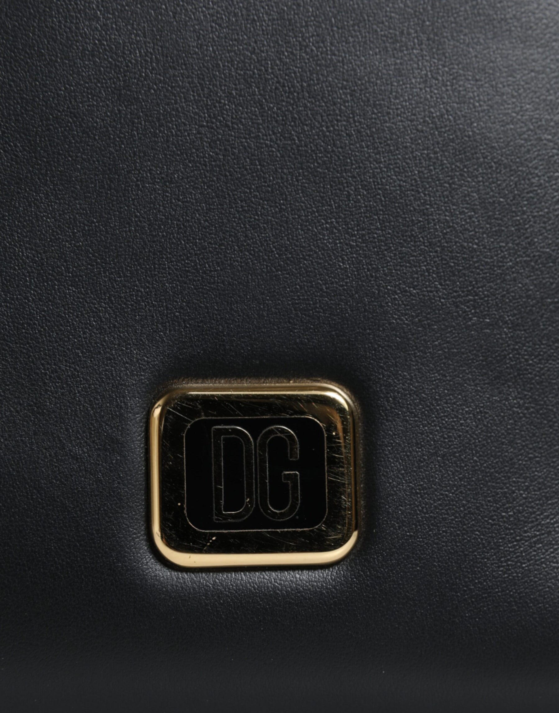 Dolce & Gabbana Black Leather Logo Plaque Neck Strap Card Coin Wallet | Regal Royce