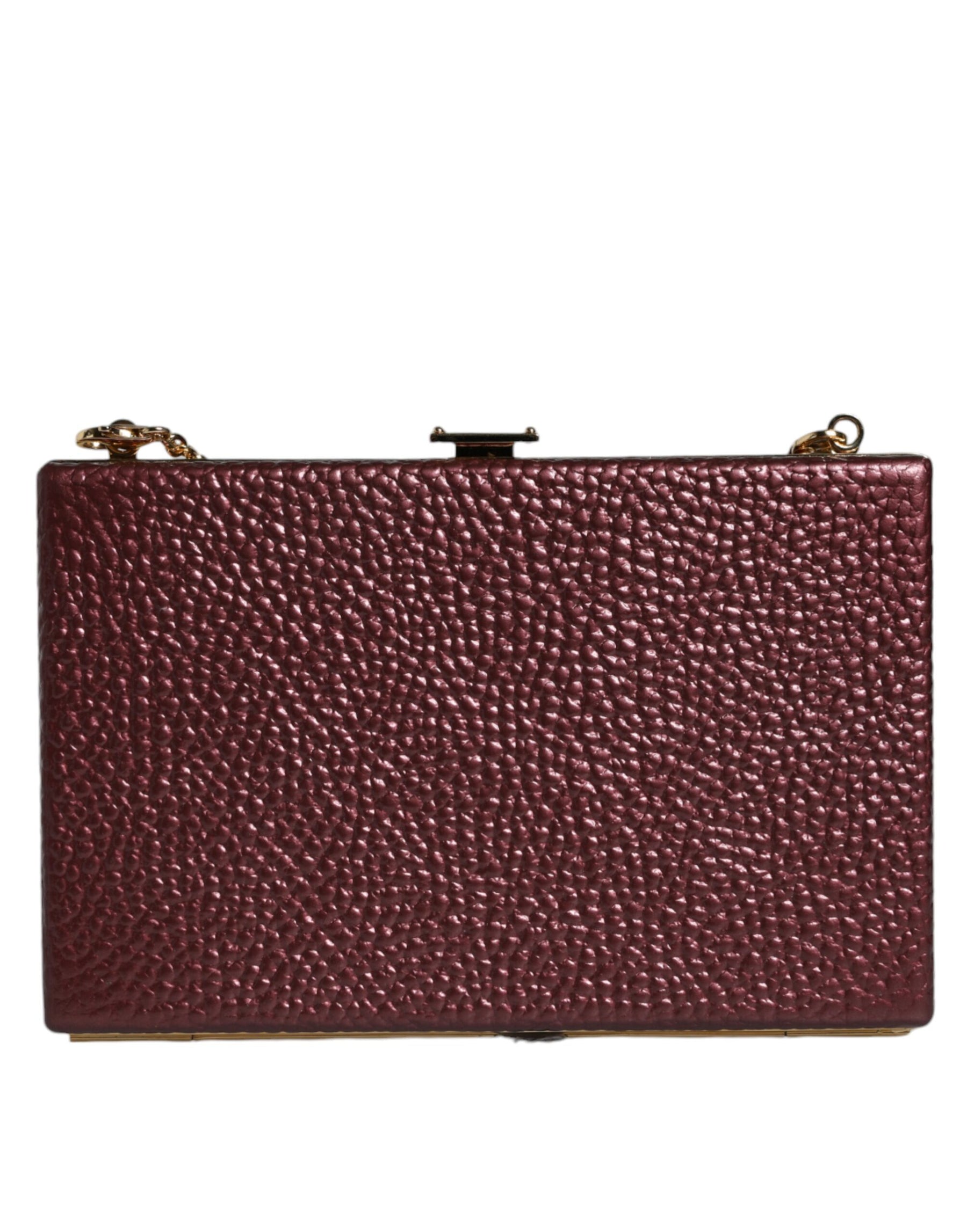 Dolce & Gabbana Maroon Leather Clutch Evening Crossbody Bag | Regal Royce