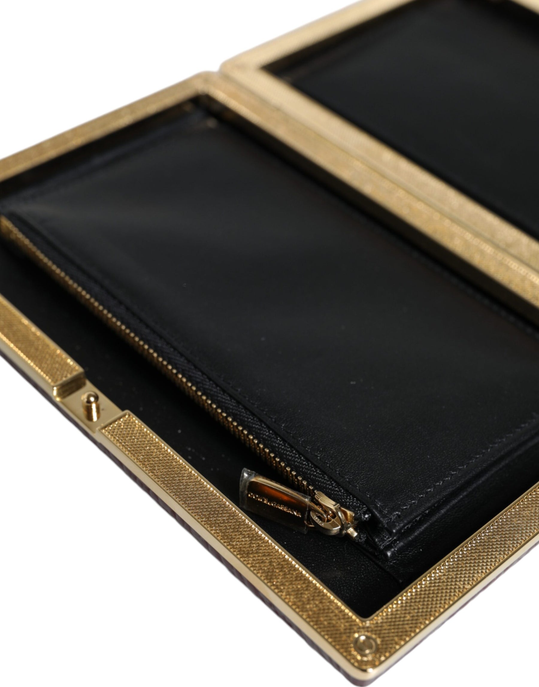 Dolce & Gabbana Maroon Leather Clutch Evening Crossbody Bag | Regal Royce