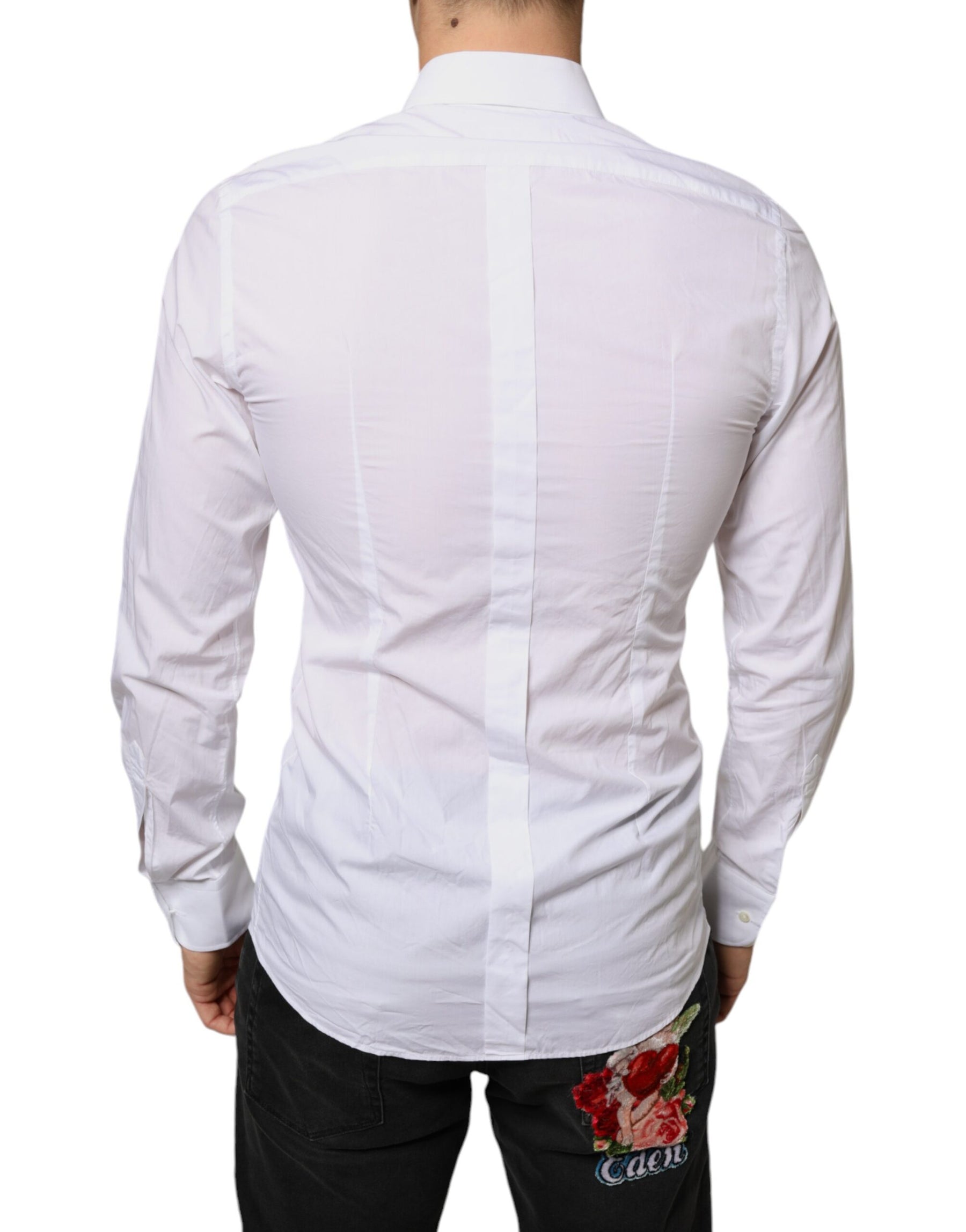 Dolce & Gabbana White Bib Cotton Poplin Formal Dress Shirt | Regal Royce