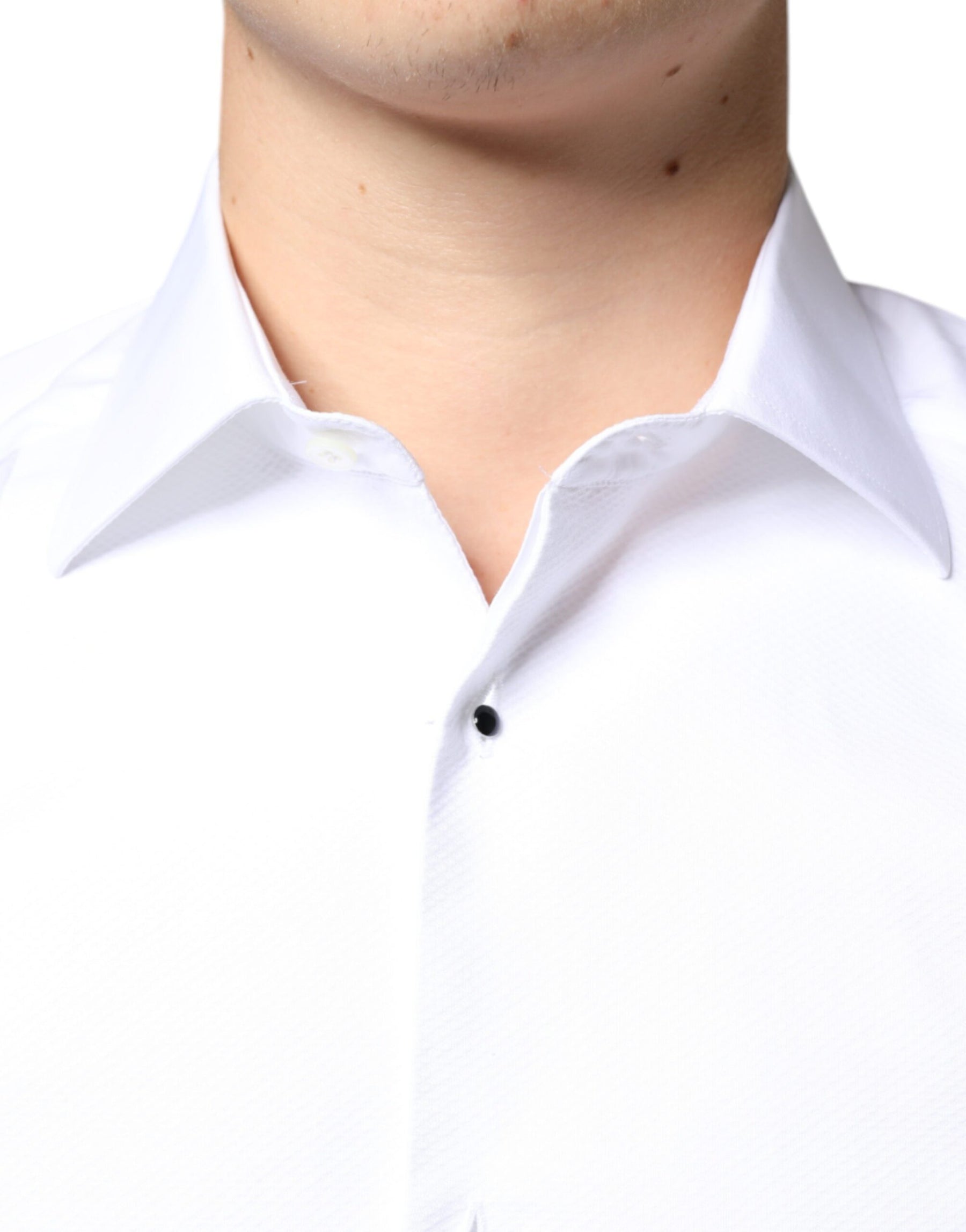 Dolce & Gabbana White Bib Cotton Poplin Formal Dress Shirt | Regal Royce