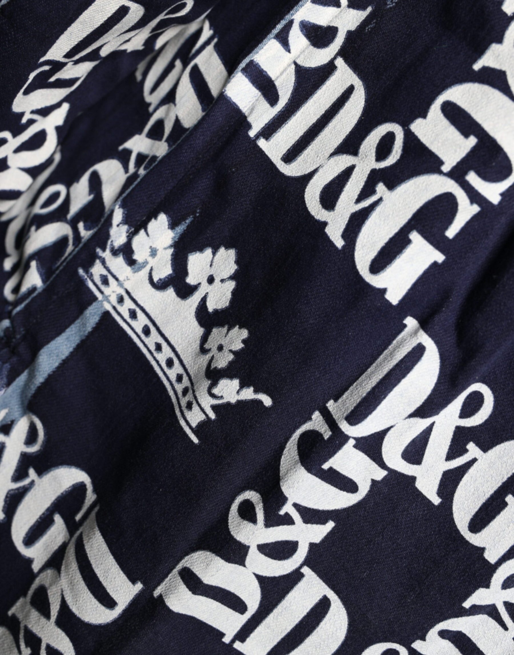 Dolce & Gabbana Blue Crown Logo Print Slim Fit Cotton Shirt | Regal Royce