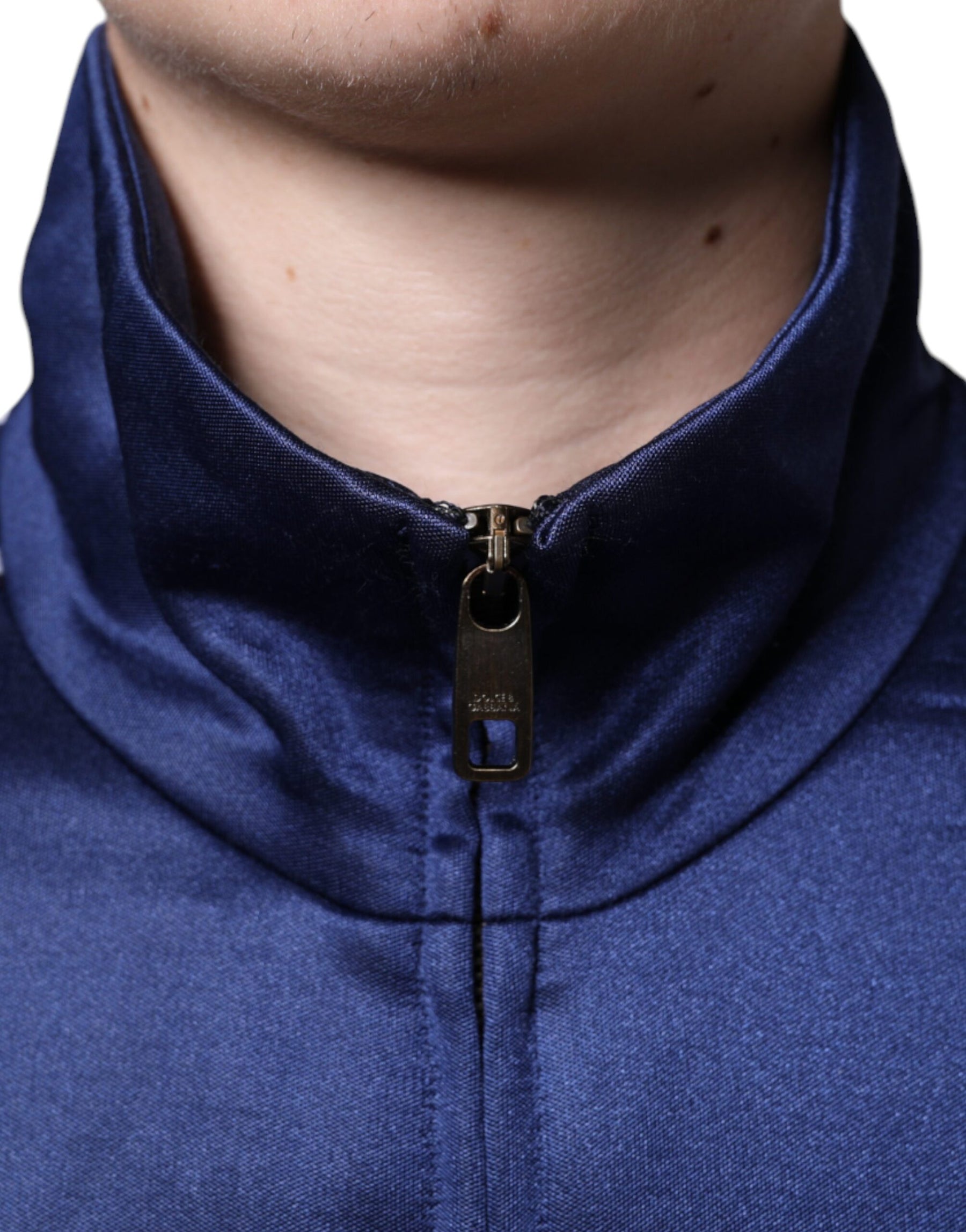 Dolce & Gabbana Blue Heraldic Patch Stripe King Bee Sweater | Regal Royce