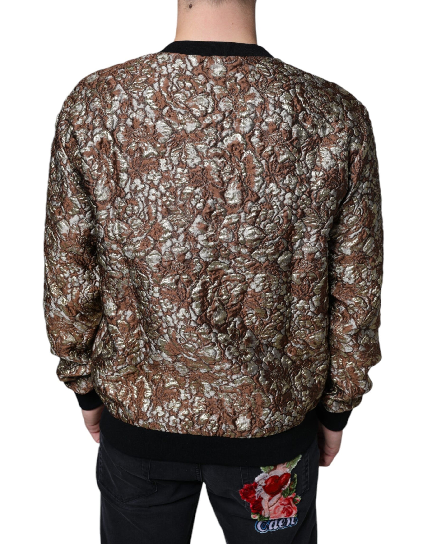 Dolce & Gabbana Brown Jacquard Mambo Pineapple Pullover Sweater | Regal Royce