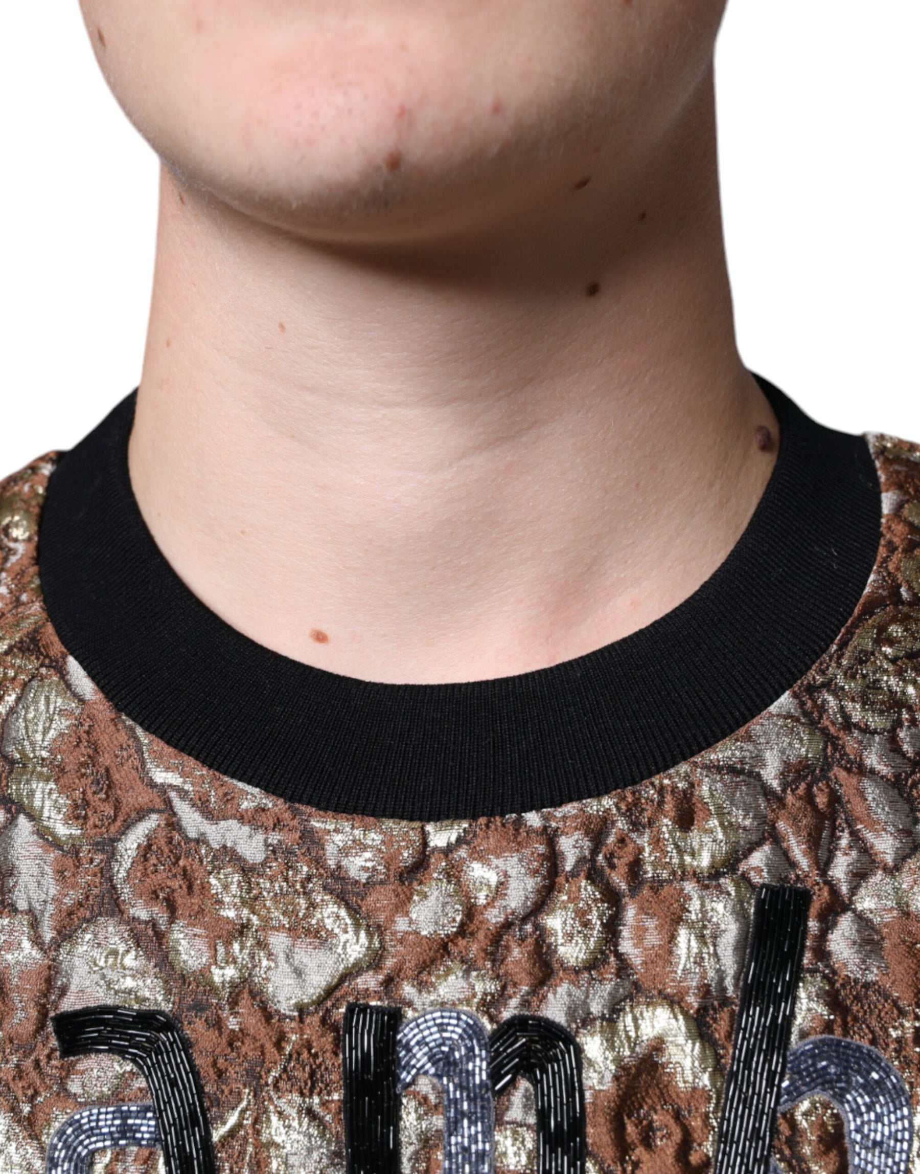 Dolce & Gabbana Brown Jacquard Mambo Pineapple Pullover Sweater | Regal Royce