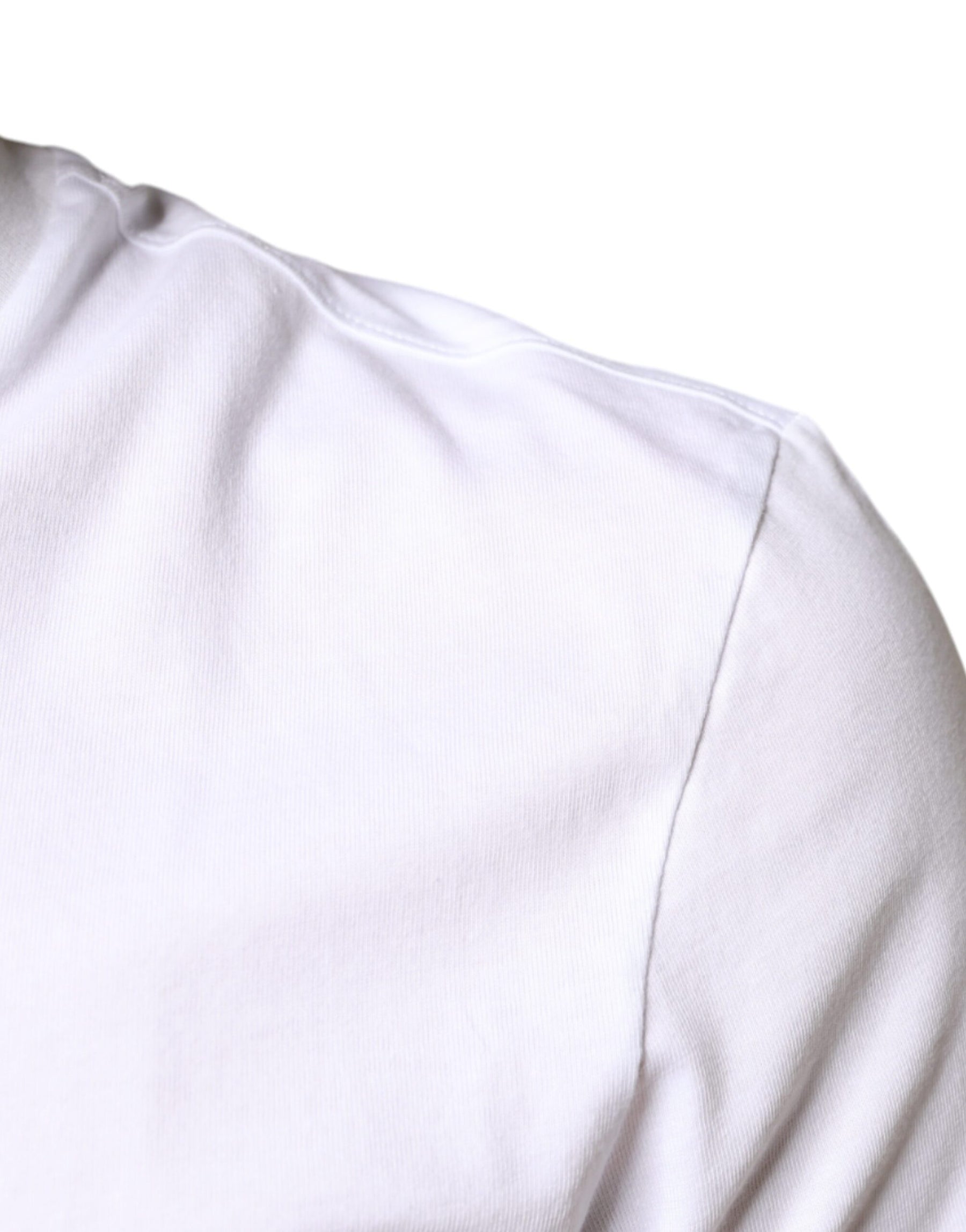 Dolce & Gabbana White Cotton DG Applique Casual T-shirt | Regal Royce