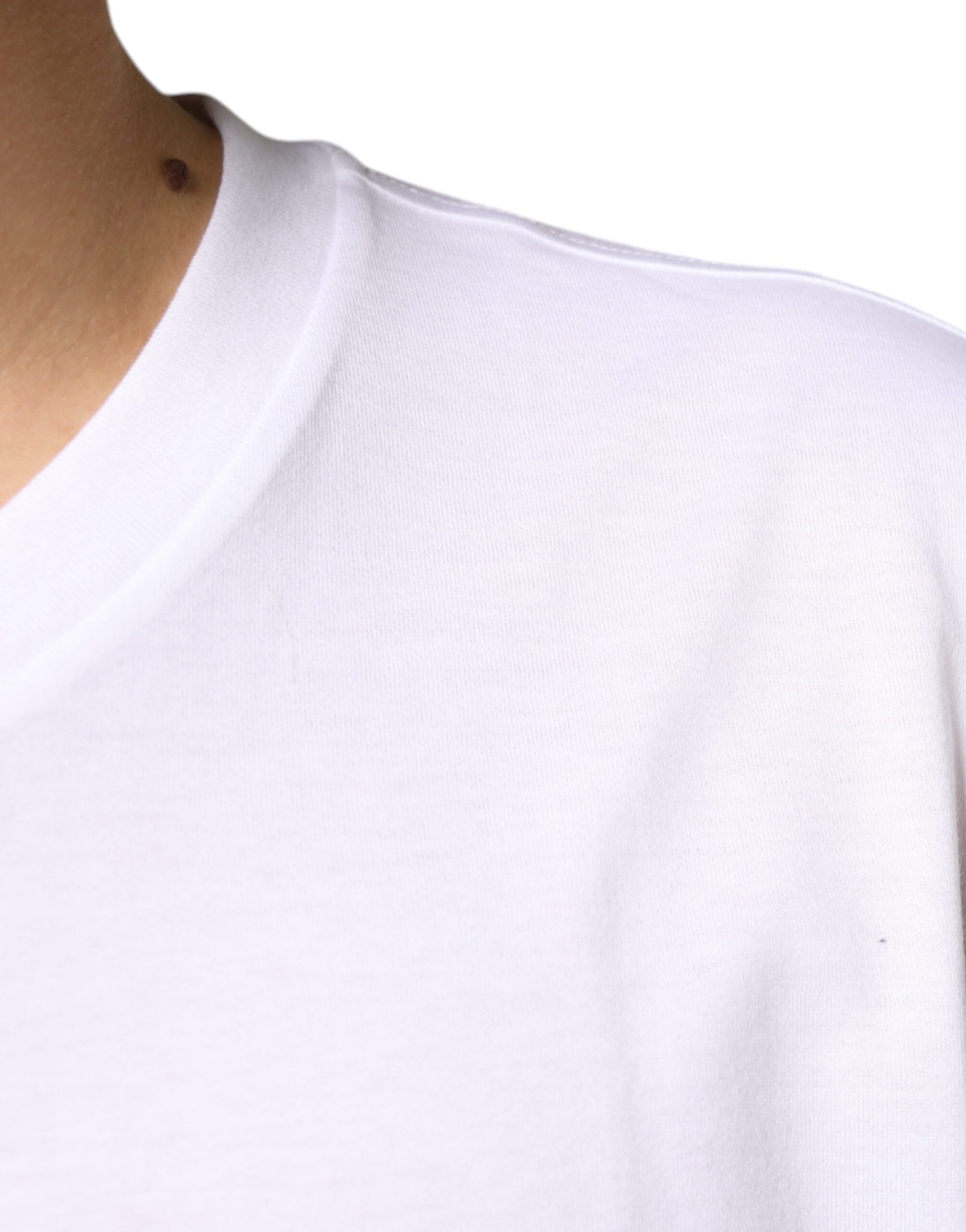 Dolce & Gabbana White Metal DG Logo Cotton Short Sleeves T-shirt | Regal Royce