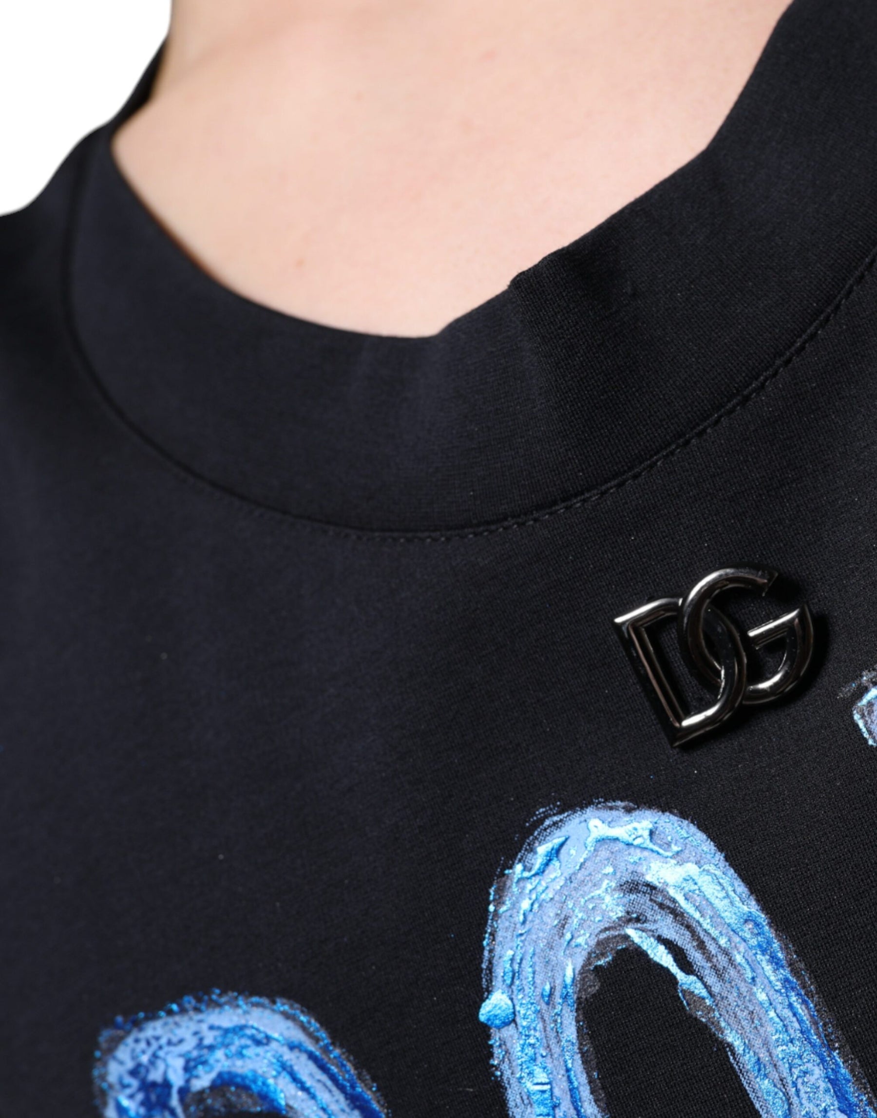 Dolce & Gabbana Black Cotton Born To Be Free Sleeveless T-shirt | Regal Royce