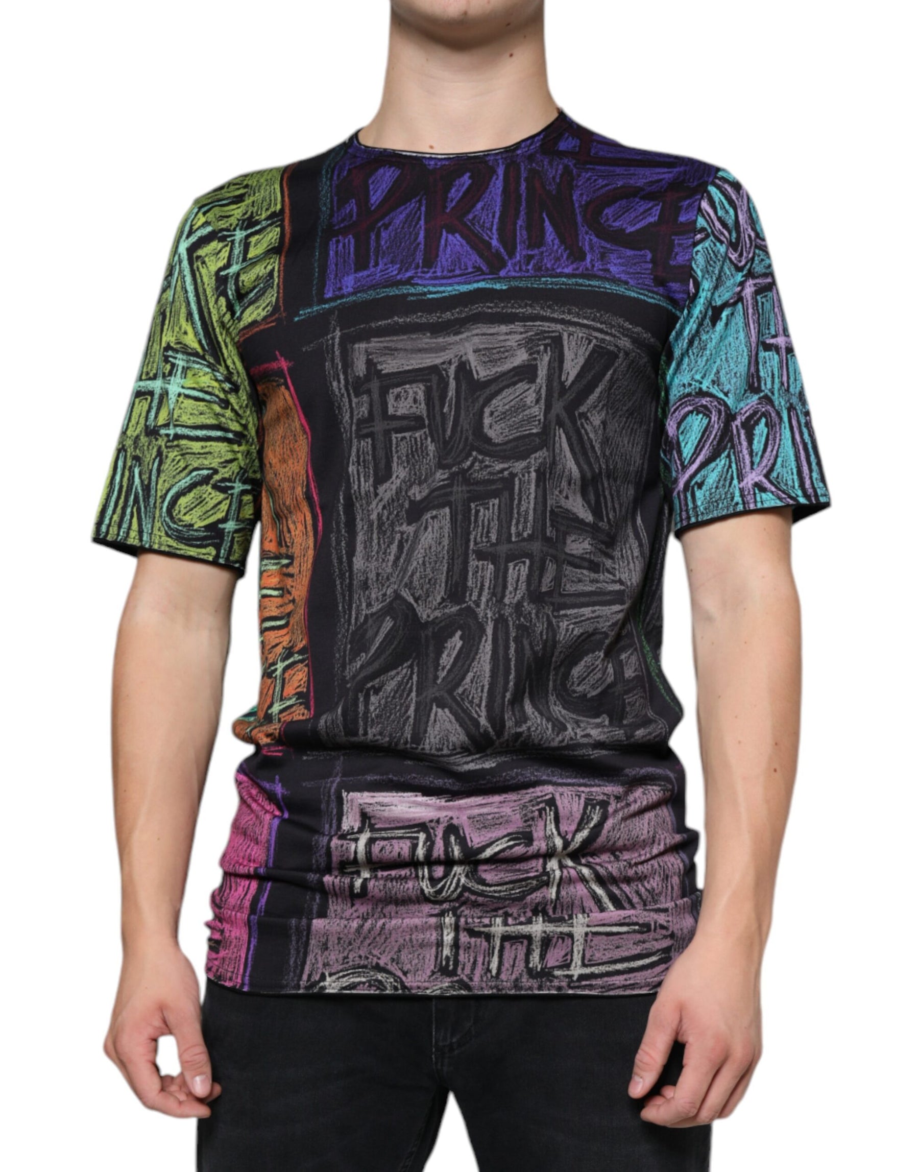 Dolce & Gabbana Multicolor Graphic Print Cotton T-shirt | Regal Royce