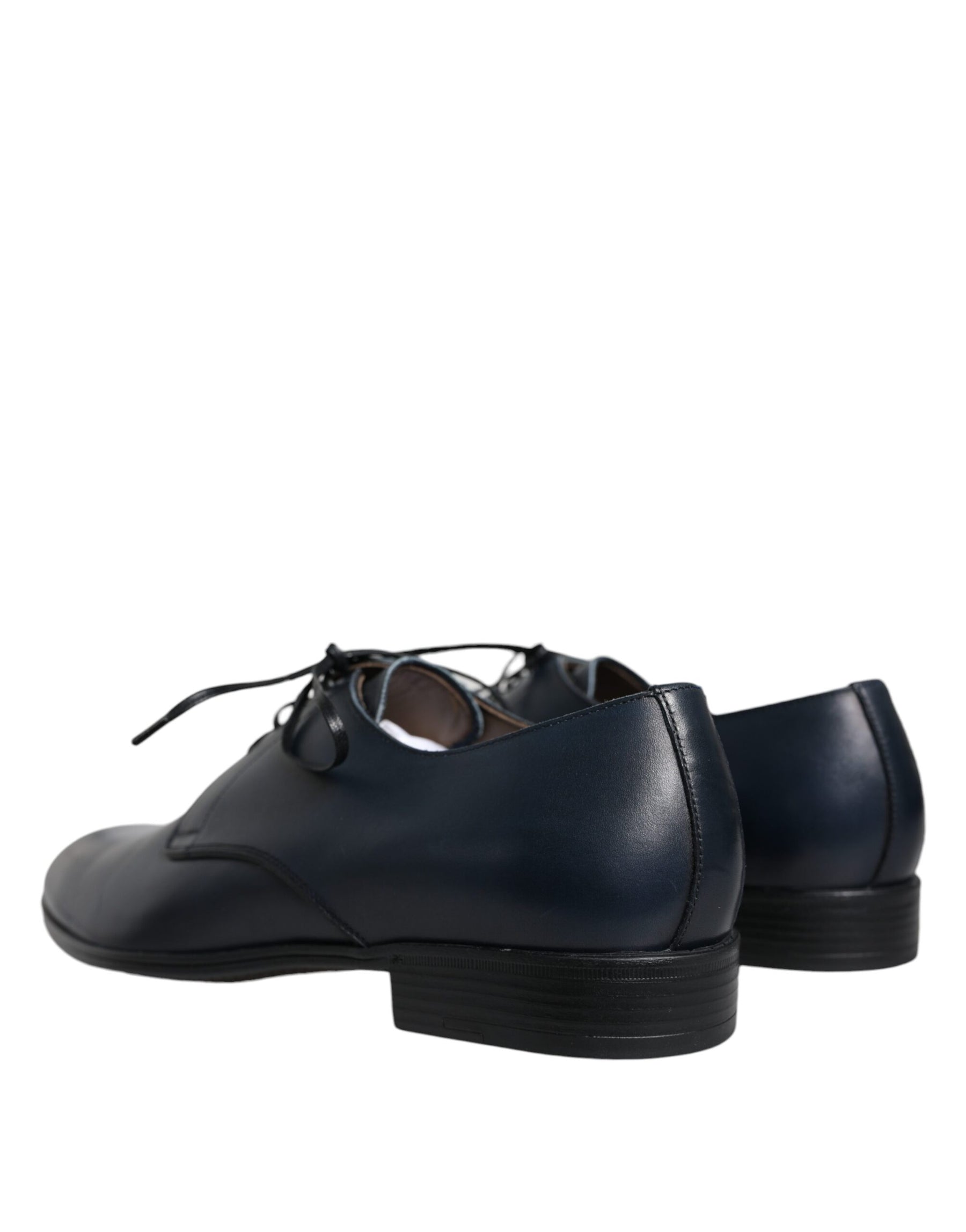 Dolce & Gabbana Navy Blue Leather Derby Dress Formal Shoes | Regal Royce