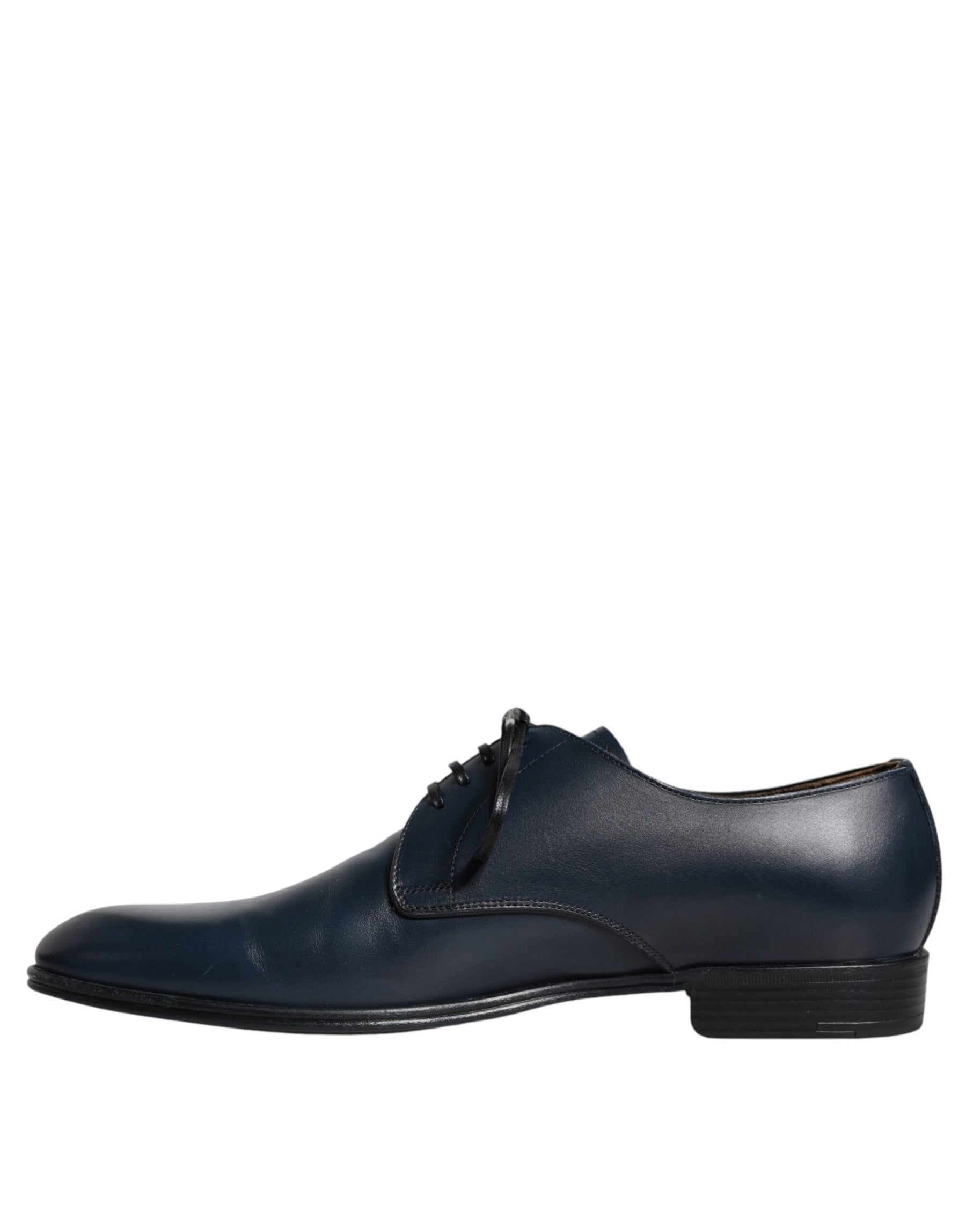Dolce & Gabbana Navy Blue Leather Derby Dress Formal Shoes | Regal Royce