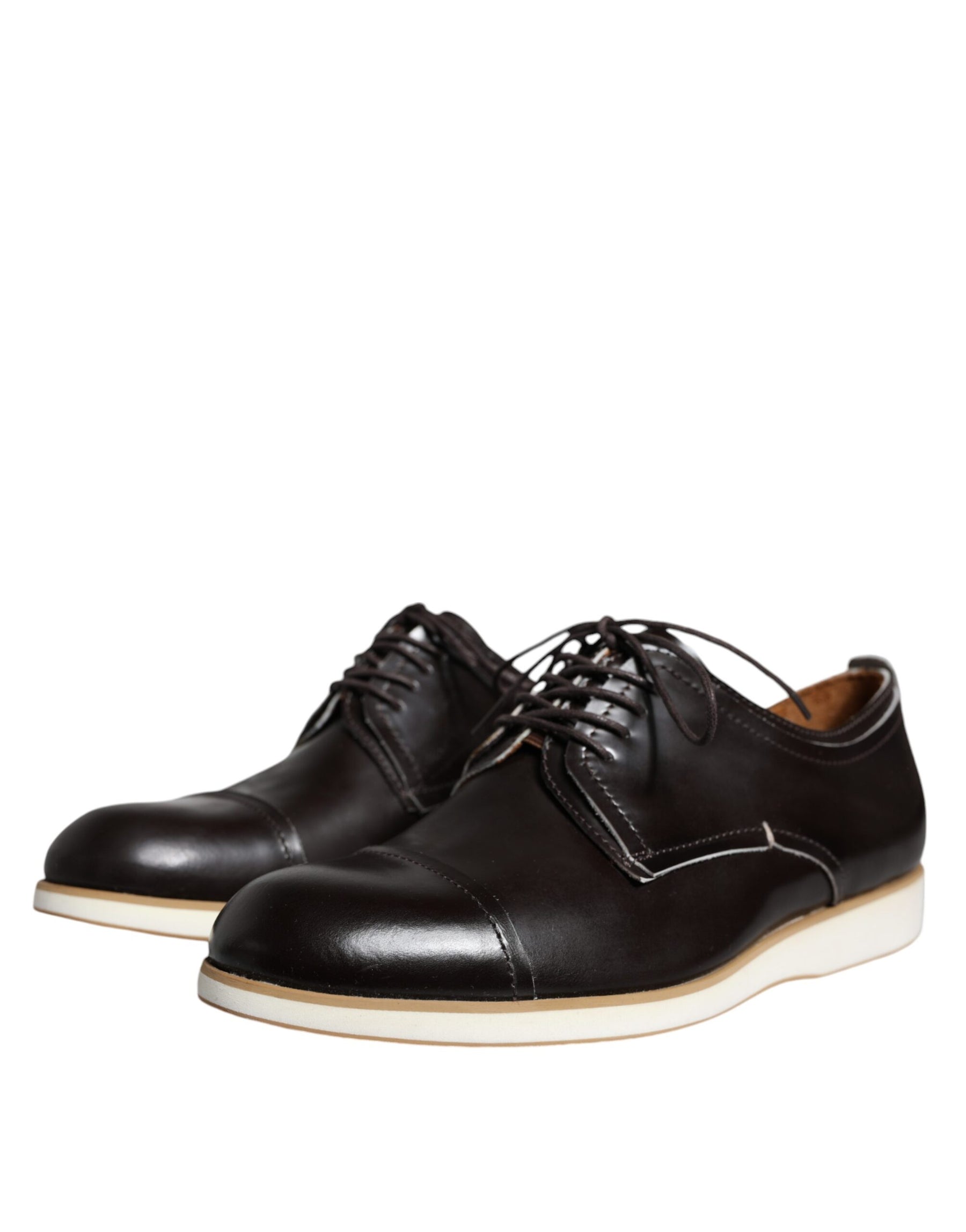 Pollini Black White Leather Lace Up Men Dress Formal Shoes | Regal Royce