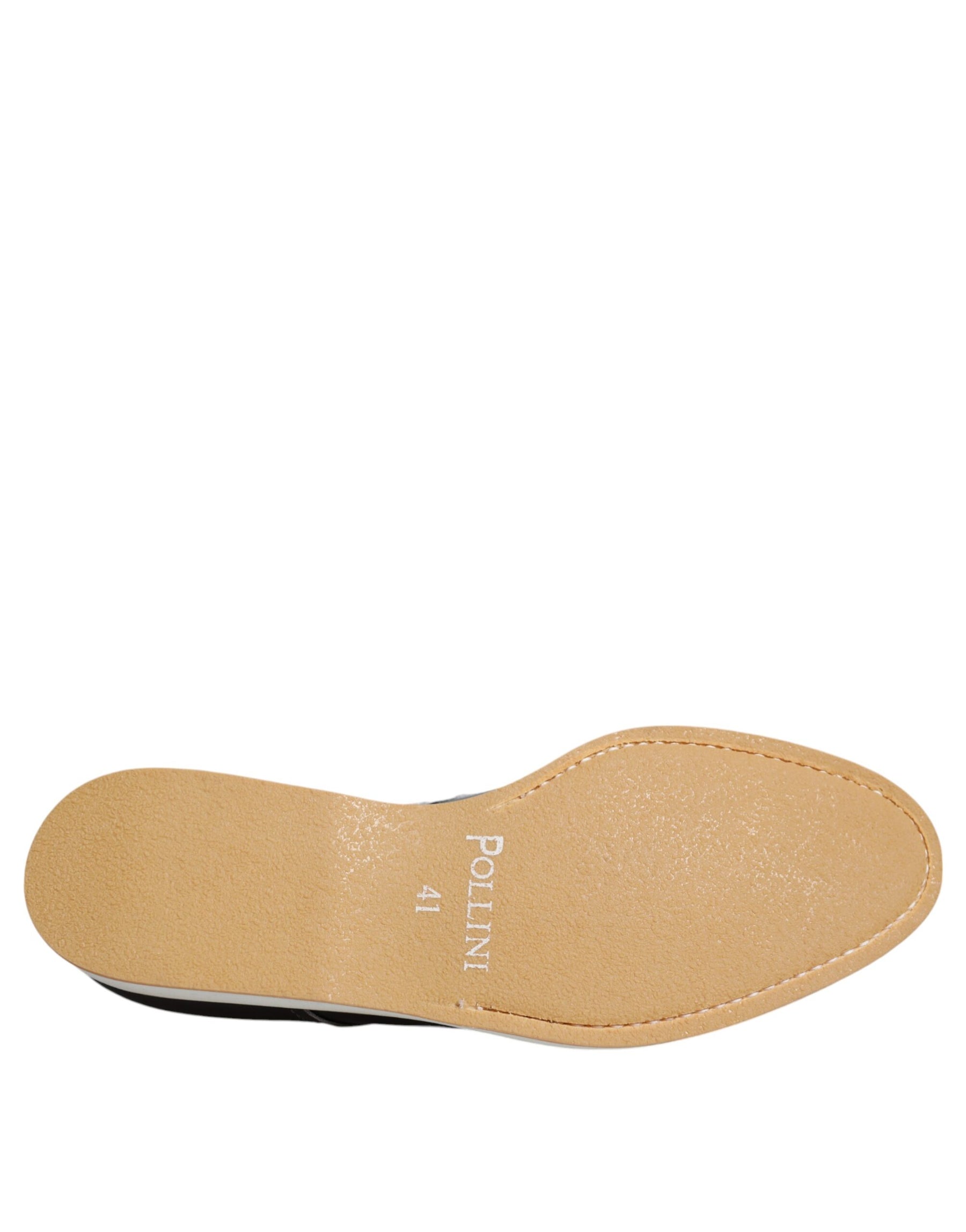 Pollini Black White Leather Lace Up Men Dress Formal Shoes | Regal Royce