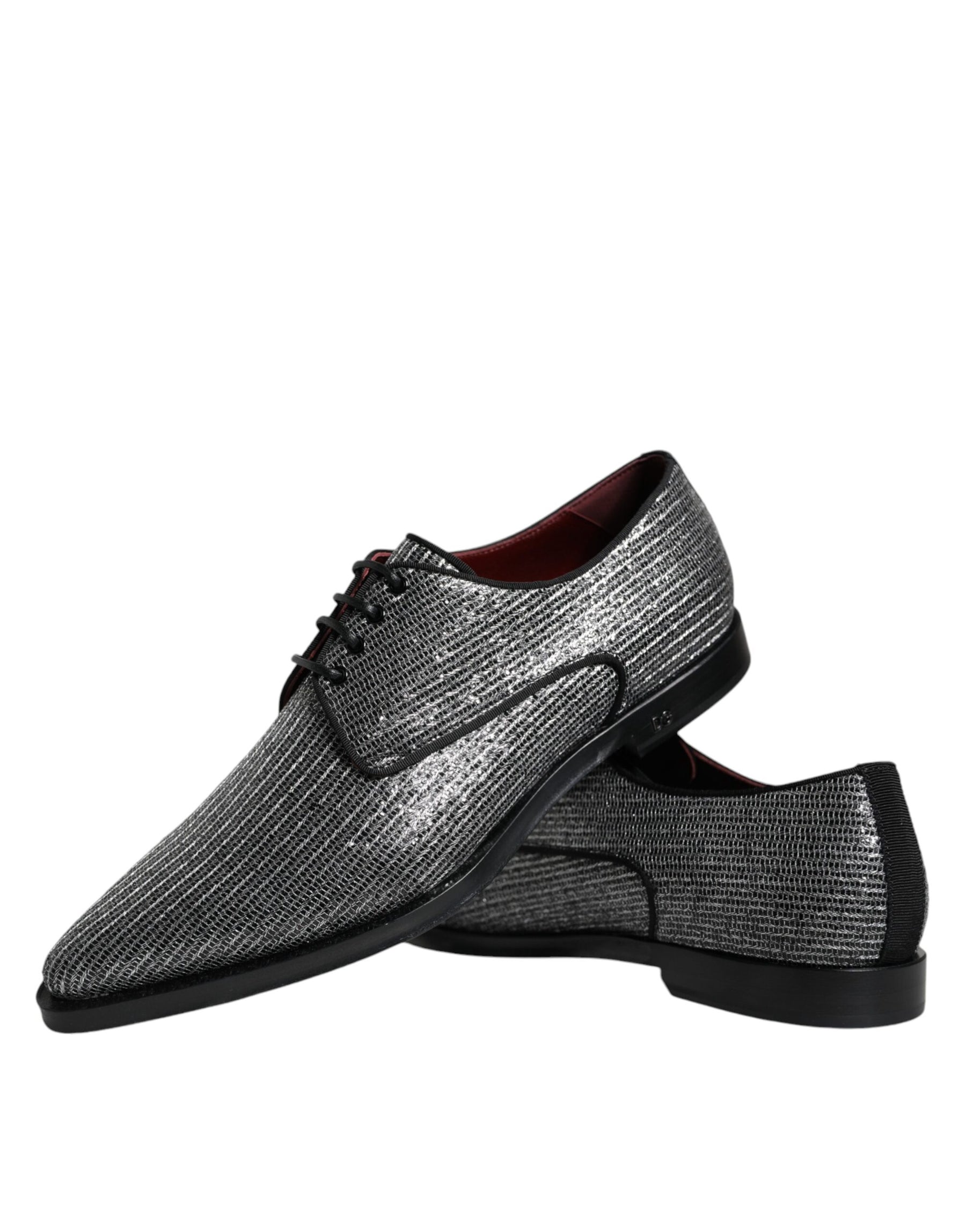 Dolce & Gabbana Silver Polyurethane Derby Formal Dress Shoes | Regal Royce