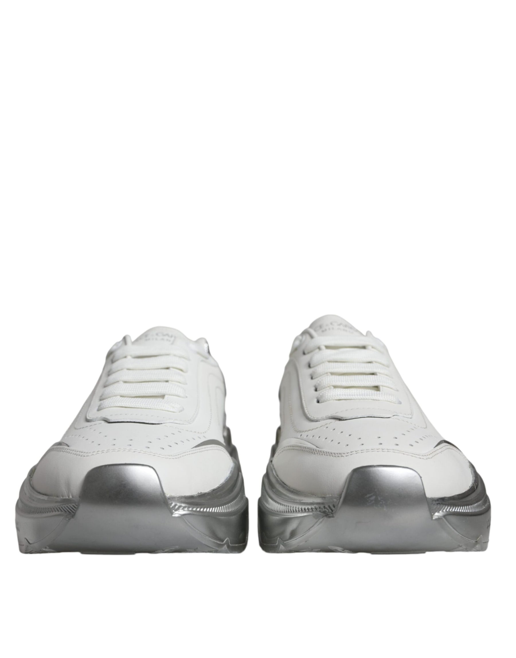 Dolce & Gabbana White Silver Daymaster Low Top Sneakers Shoes | Regal Royce