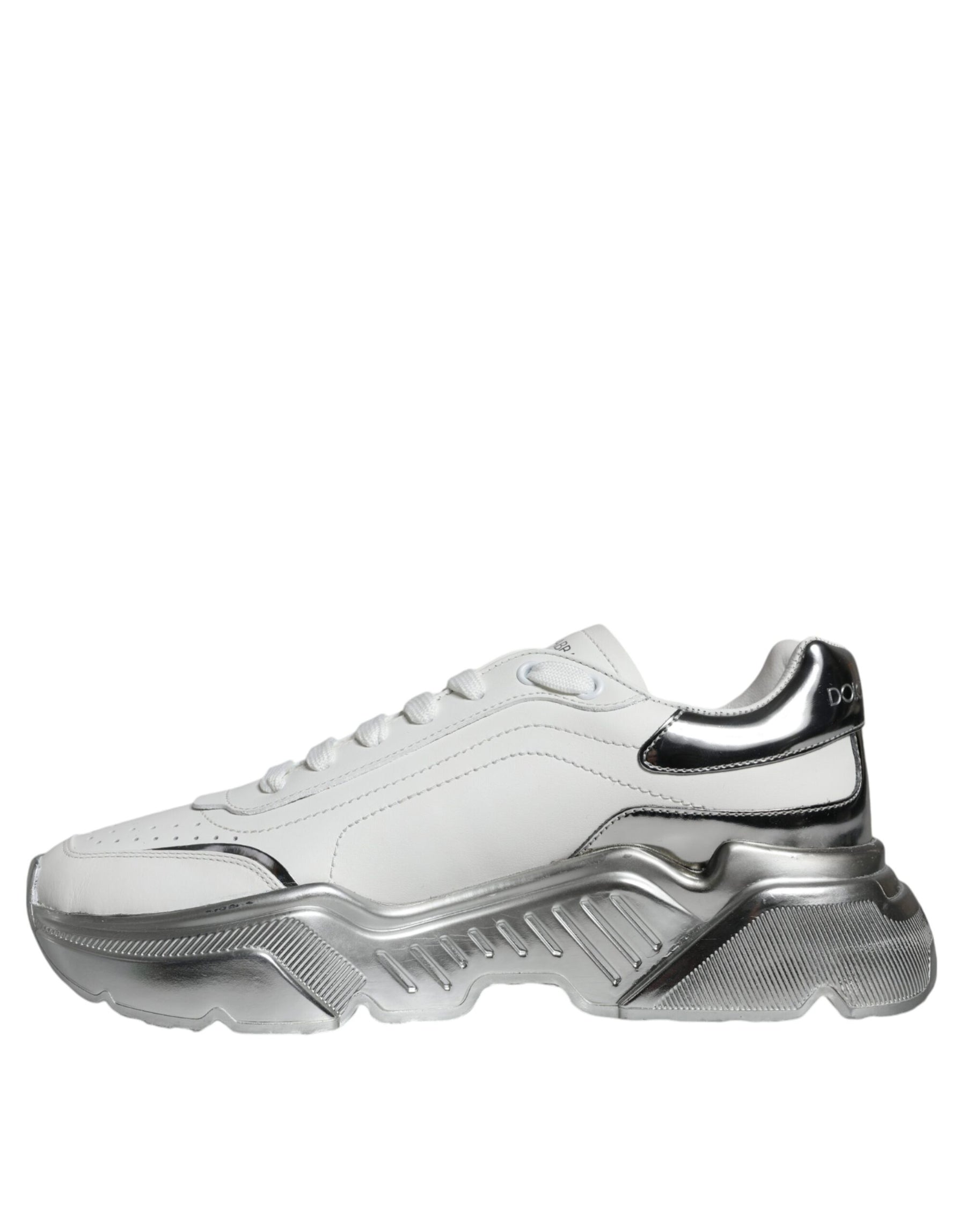 Dolce & Gabbana White Silver Daymaster Low Top Sneakers Shoes | Regal Royce