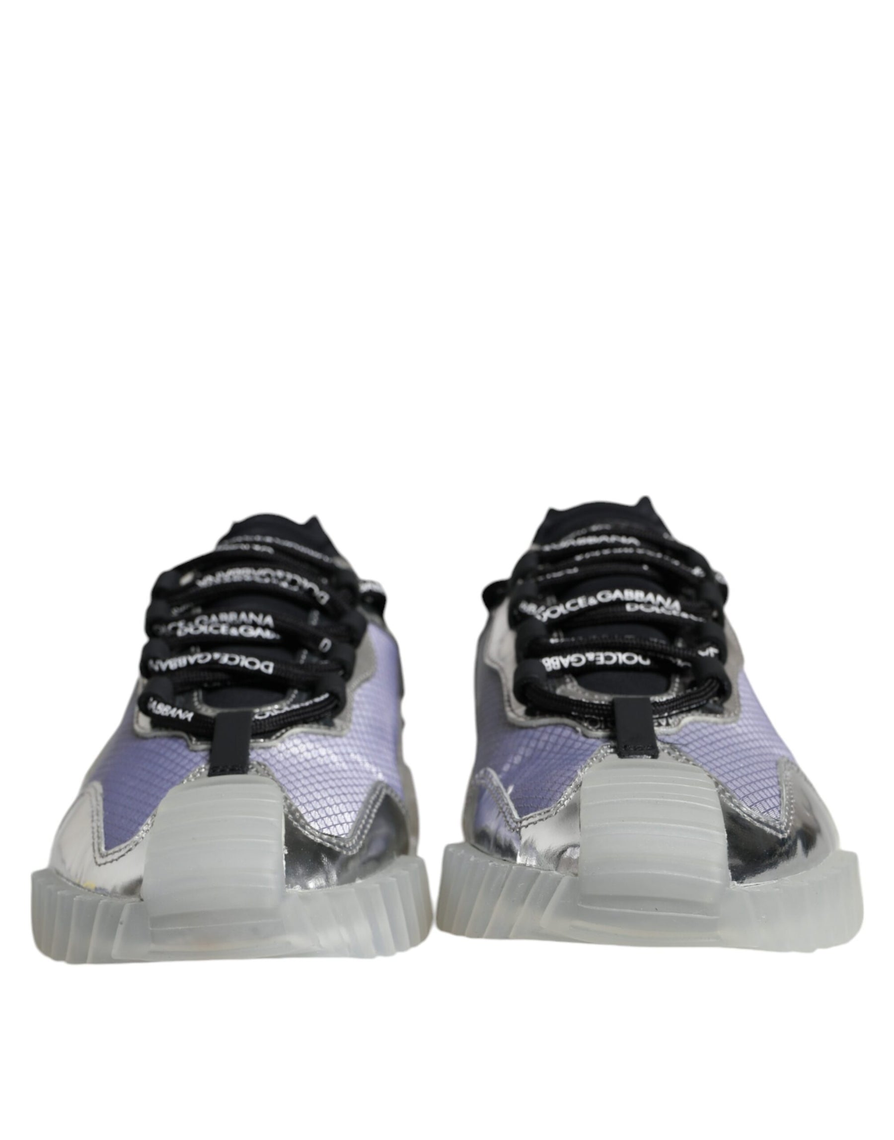 Dolce & Gabbana Silver Black Nylon NS1 Low Top Sneakers Shoes | Regal Royce