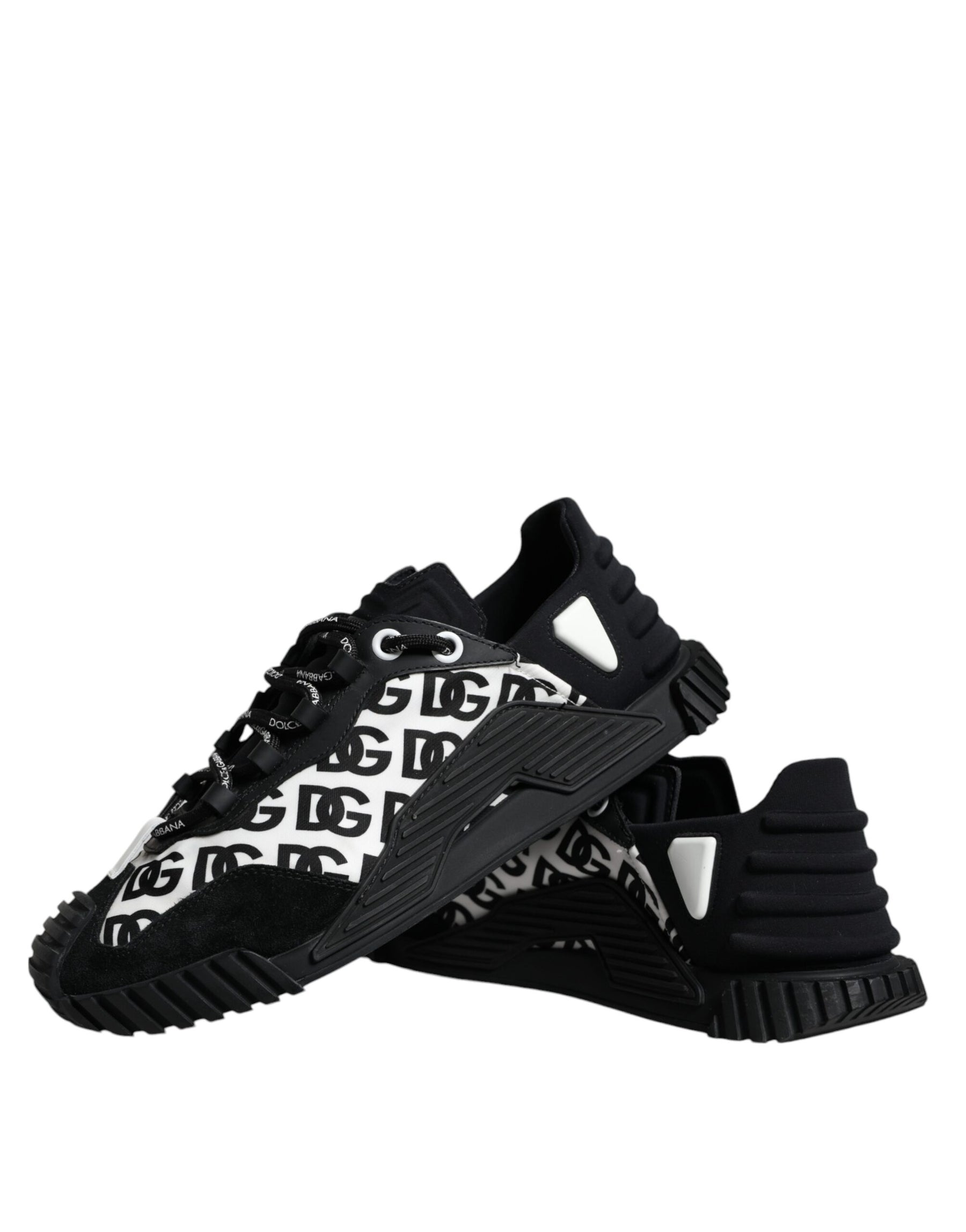 Dolce & Gabbana Black Logo Lace Up Low Top NS1 Sneakers Shoes | Regal Royce